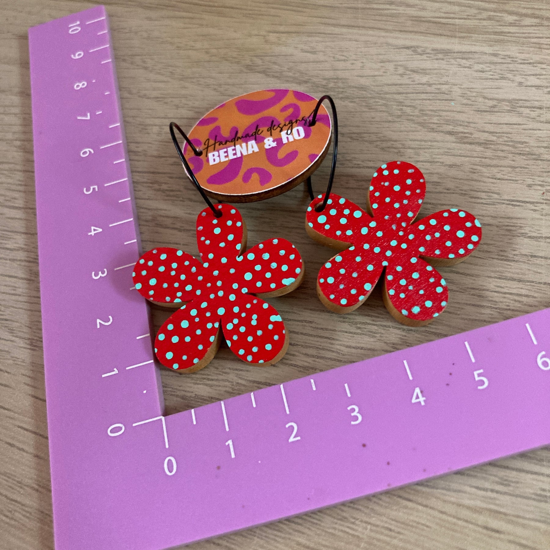 Handpainted flower earrings