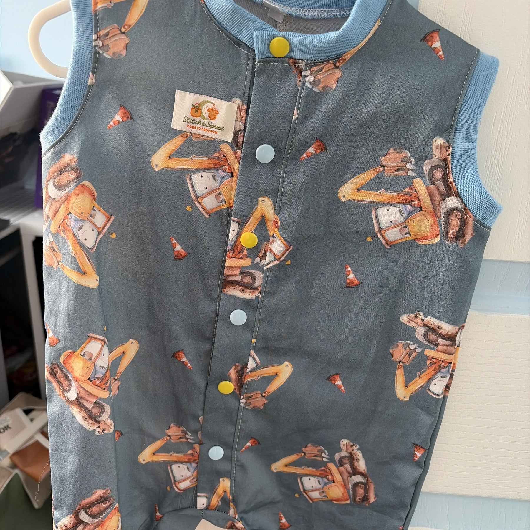 TOSSED EXCAVATOR ROMPER