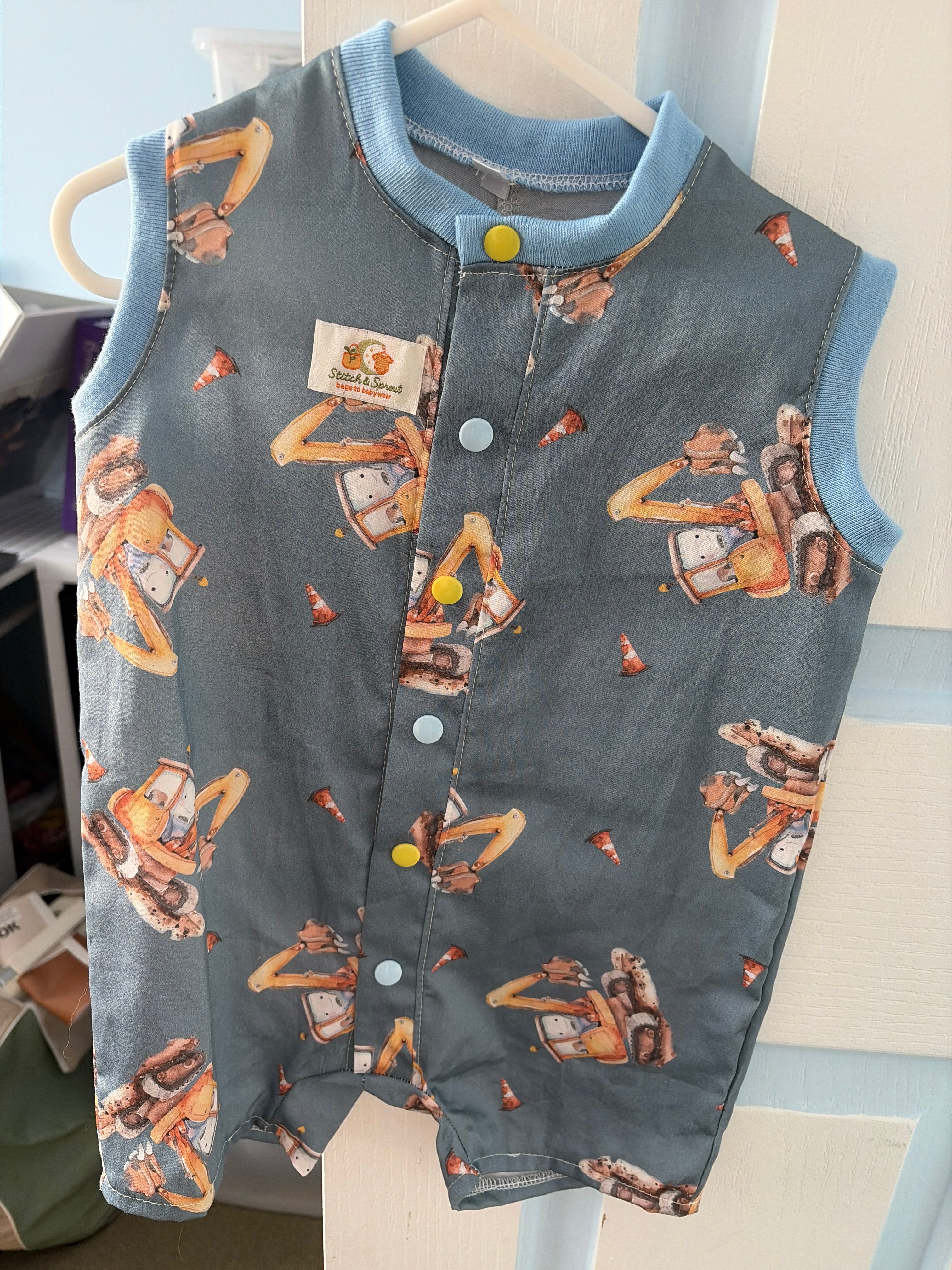 TOSSED EXCAVATOR ROMPER