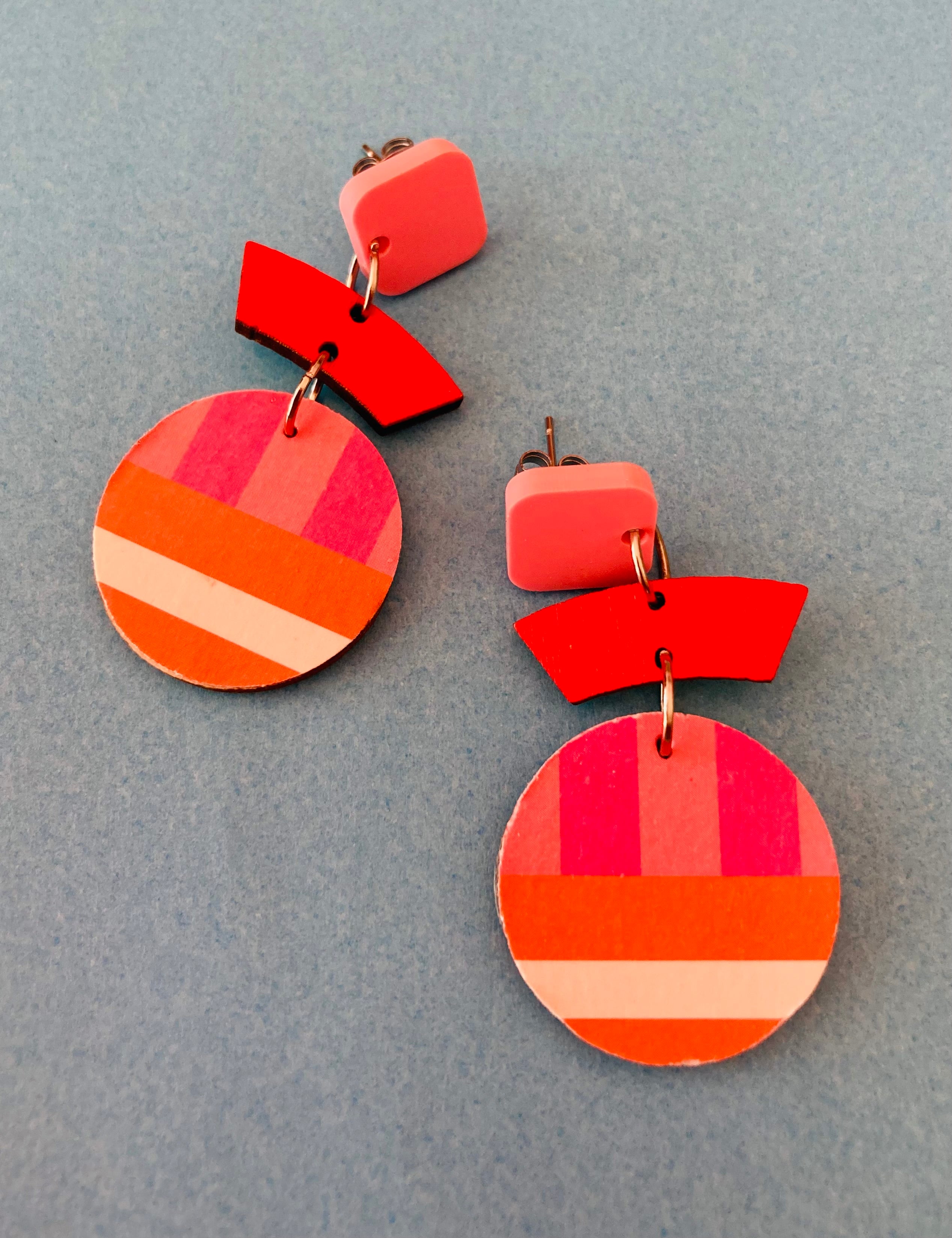 Sunset inspired vibrant earrings