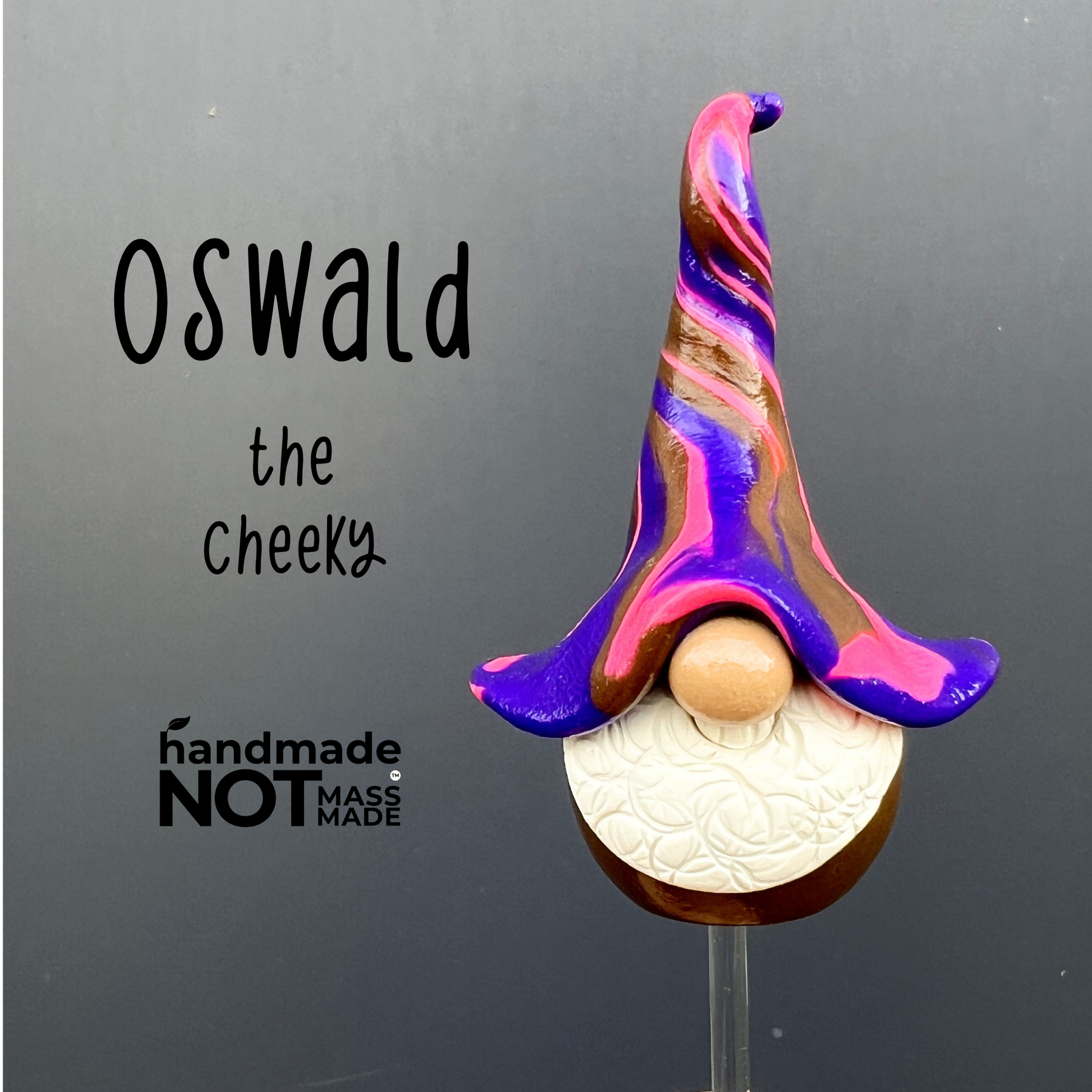 Whimsical polymer clay gnome trio - Hugo, Oswald & Tupp