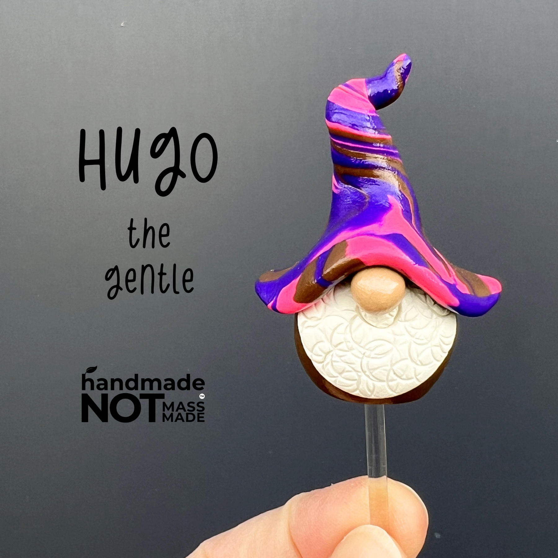 Whimsical polymer clay gnome trio - Hugo, Oswald & Tupp