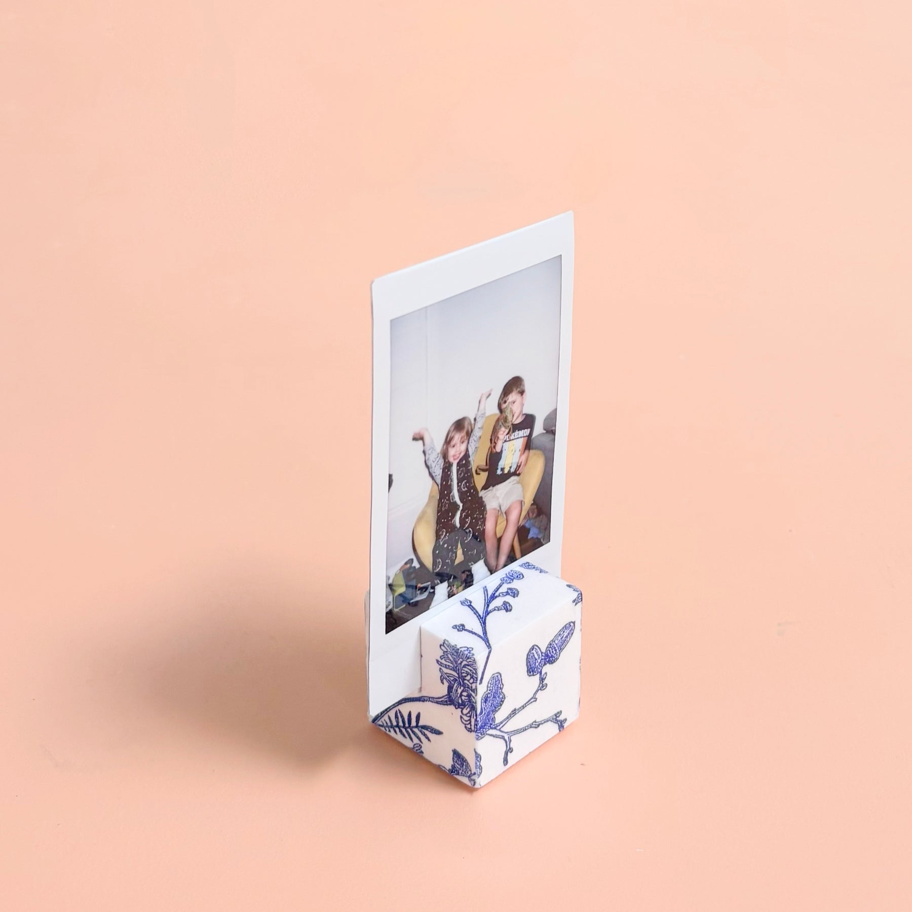 Decoupaged Art Cube Place Card Holder / photo holder