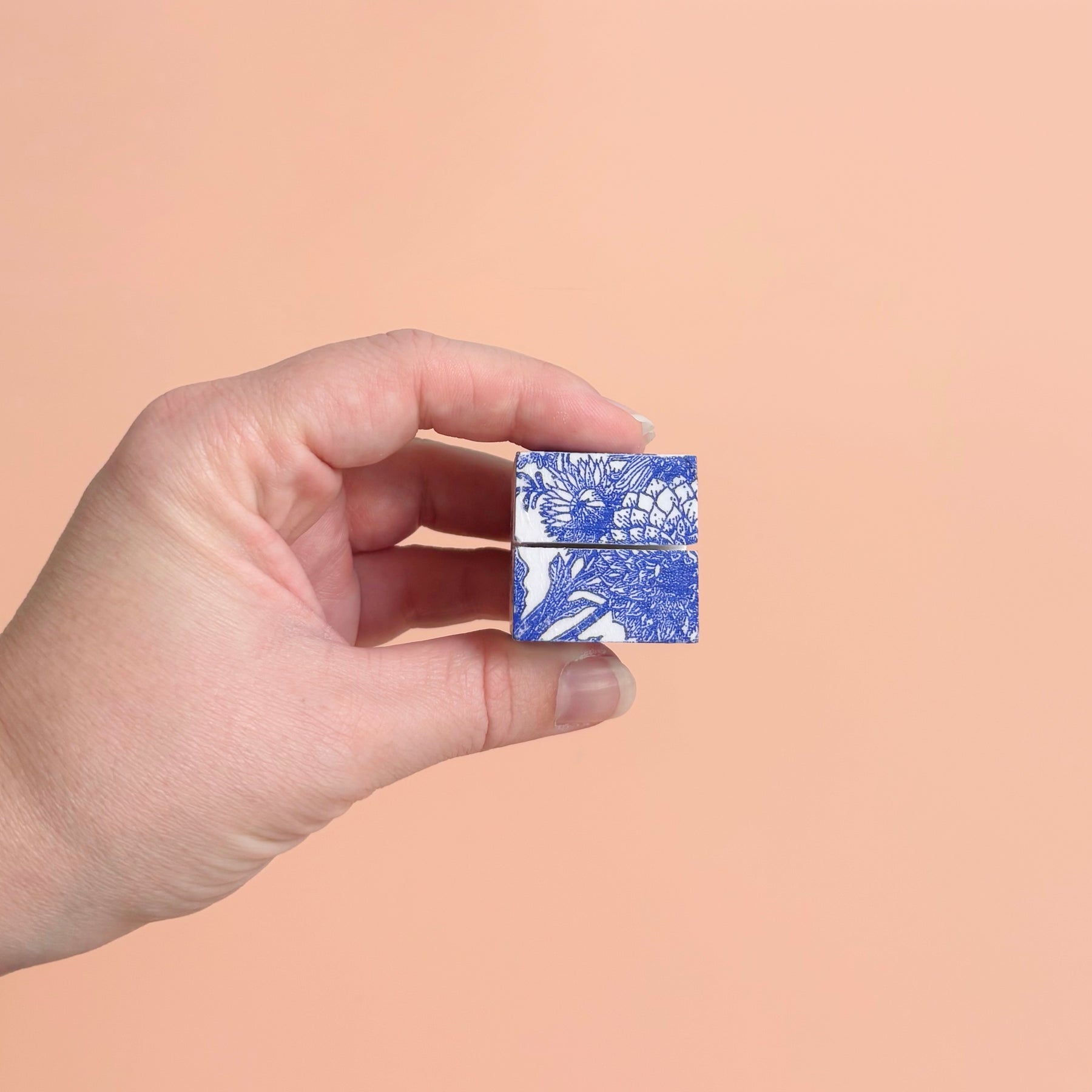 Decoupaged Art Cube Place Card Holder / photo holder