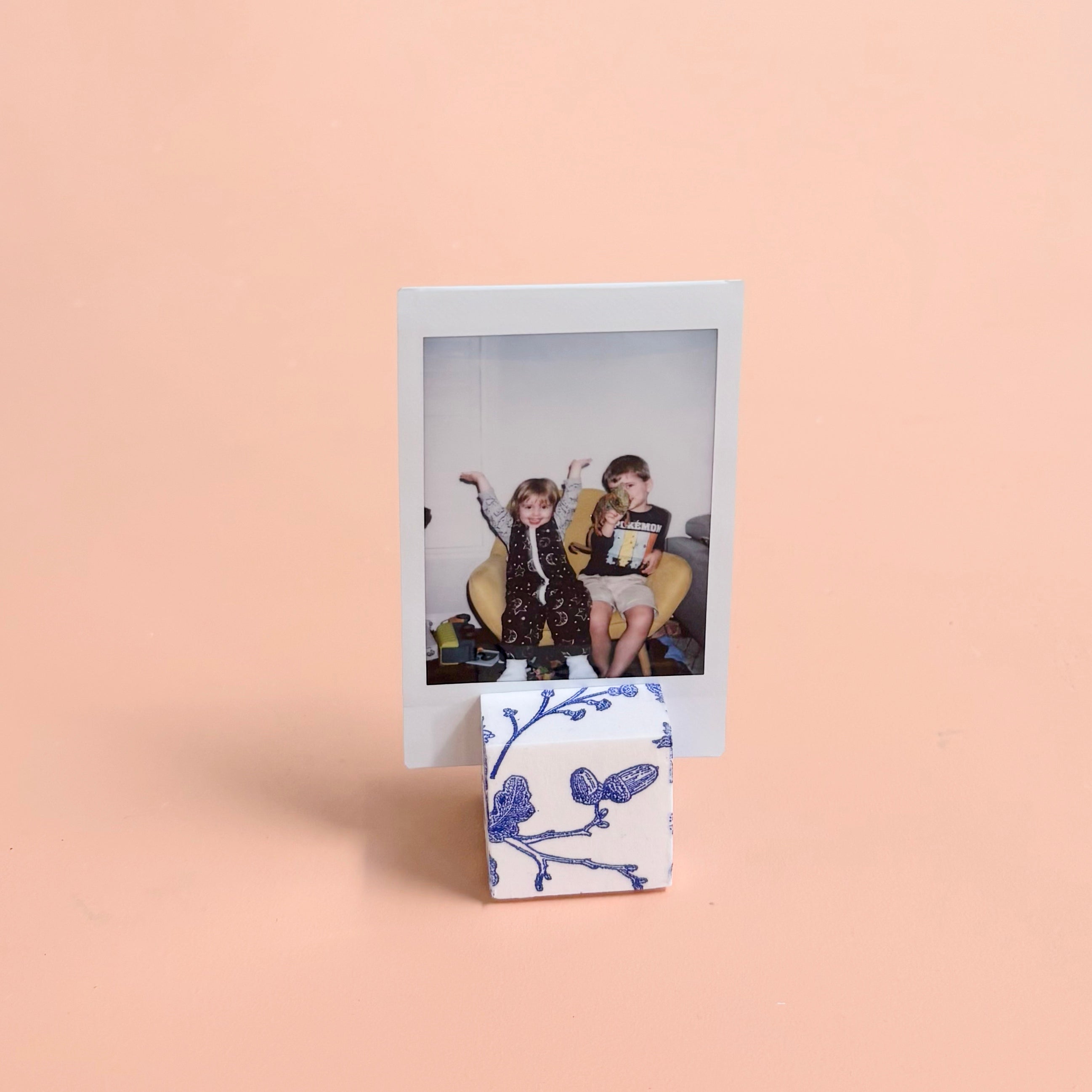 Decoupaged Art Cube Place Card Holder / photo holder