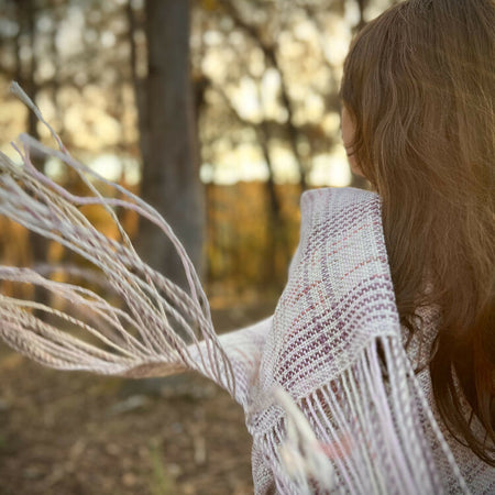 ‘Evening Light’ - Hand Woven Alpaca Yarn & Bamboo Viscose Shawl