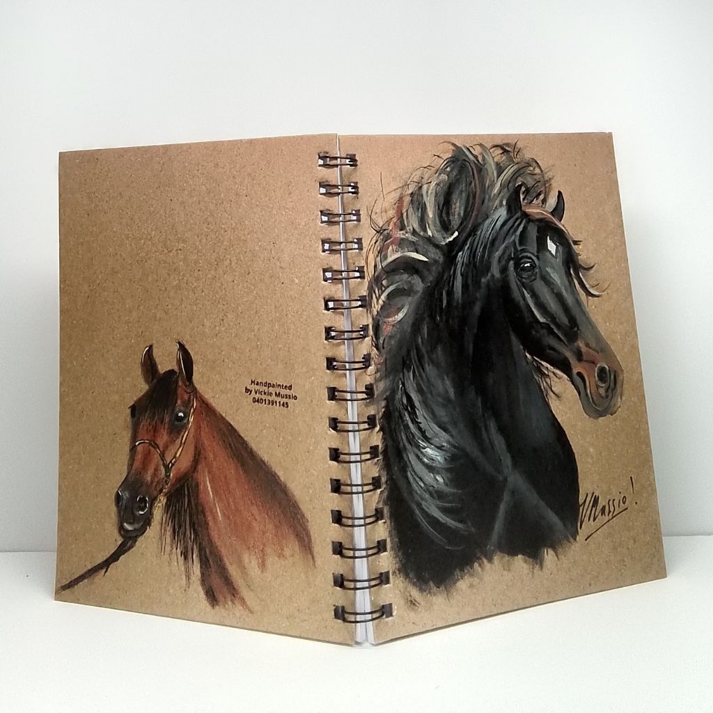 Horse Handpainted Notebooks/Journal. Lined.