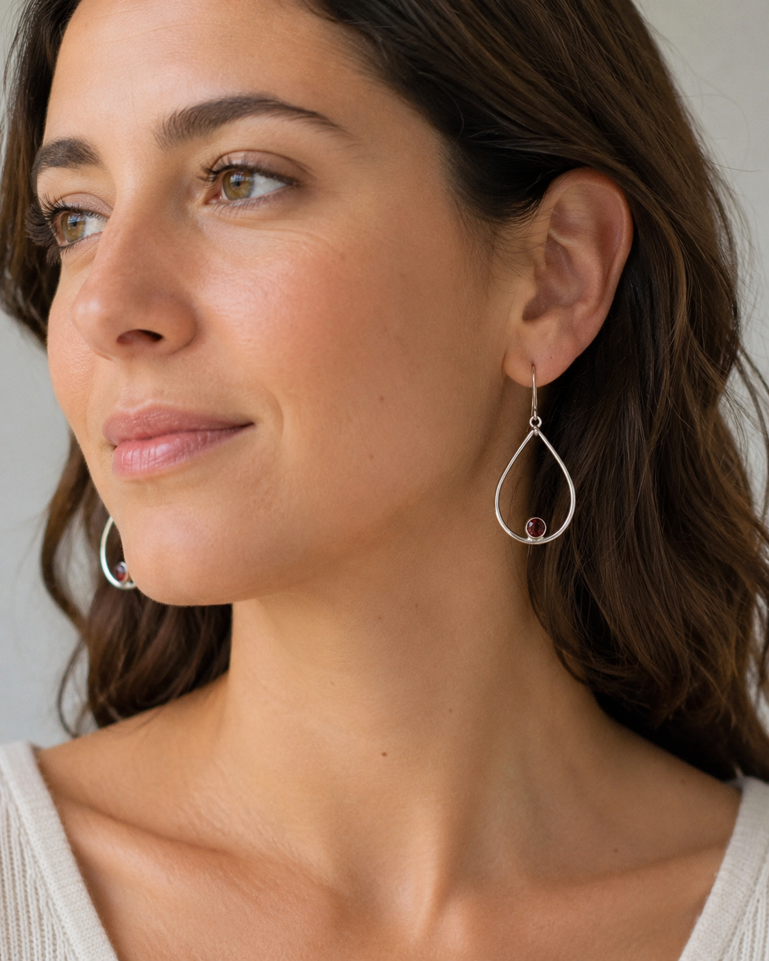 Hand-Crafted Sterling Silver Teardrop Earrings with Cubic Zircona
