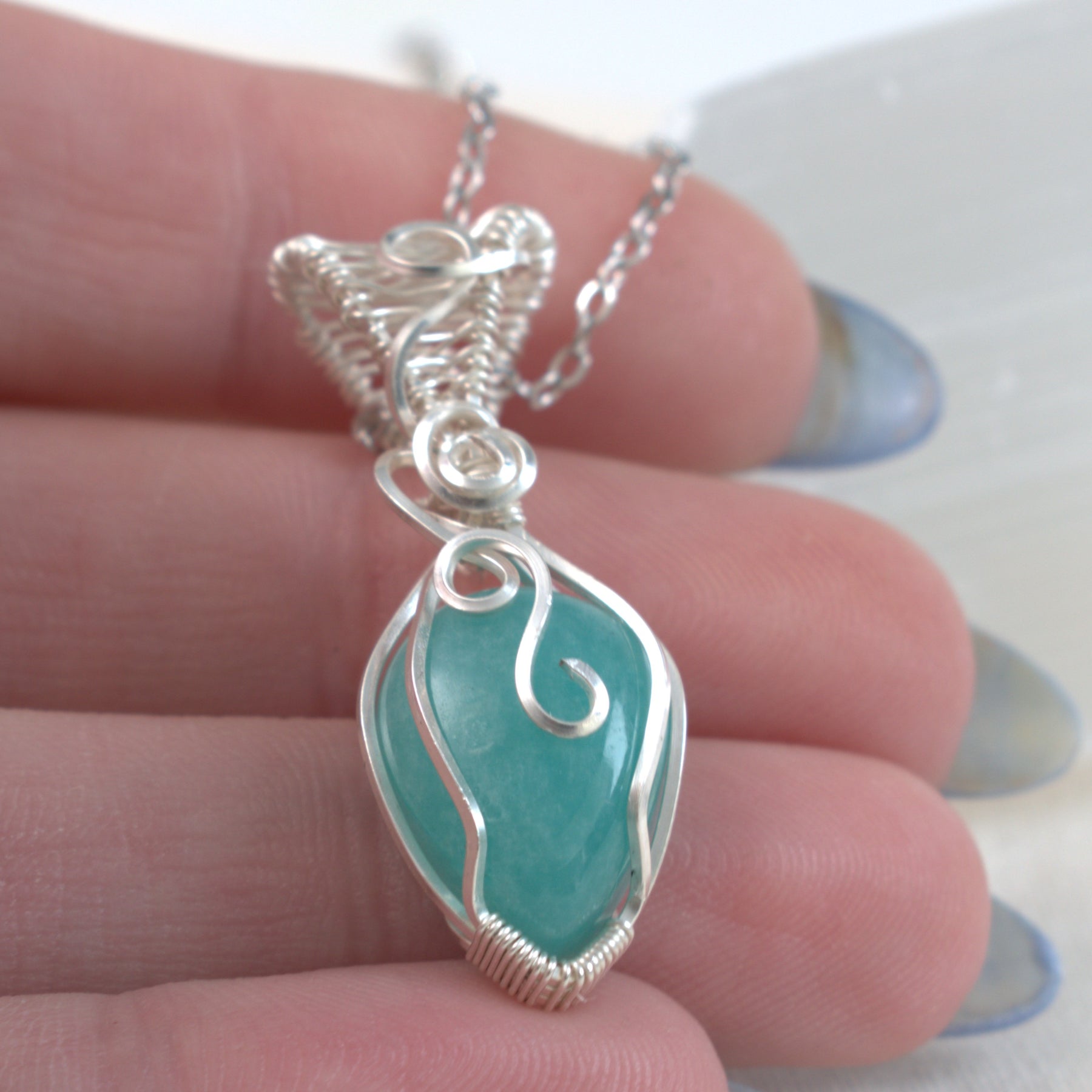 Sea Glass – Amazonite Keepsake Pendant