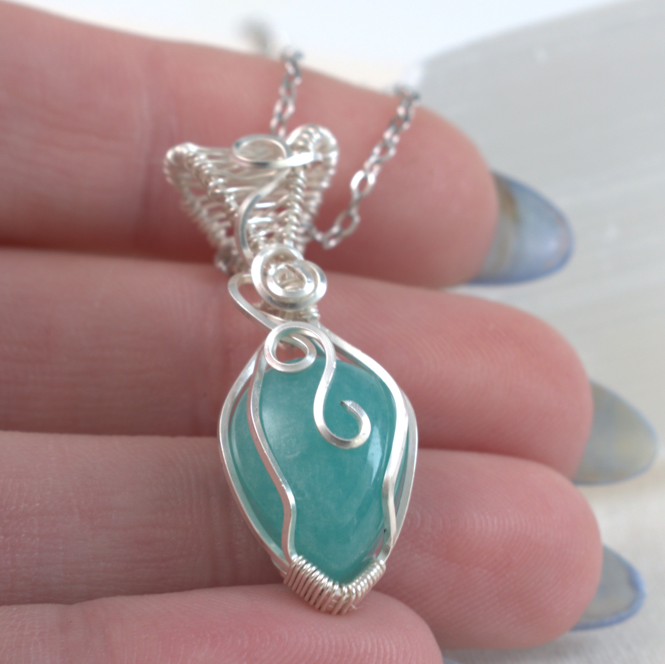Sea Glass – Amazonite Keepsake Pendant