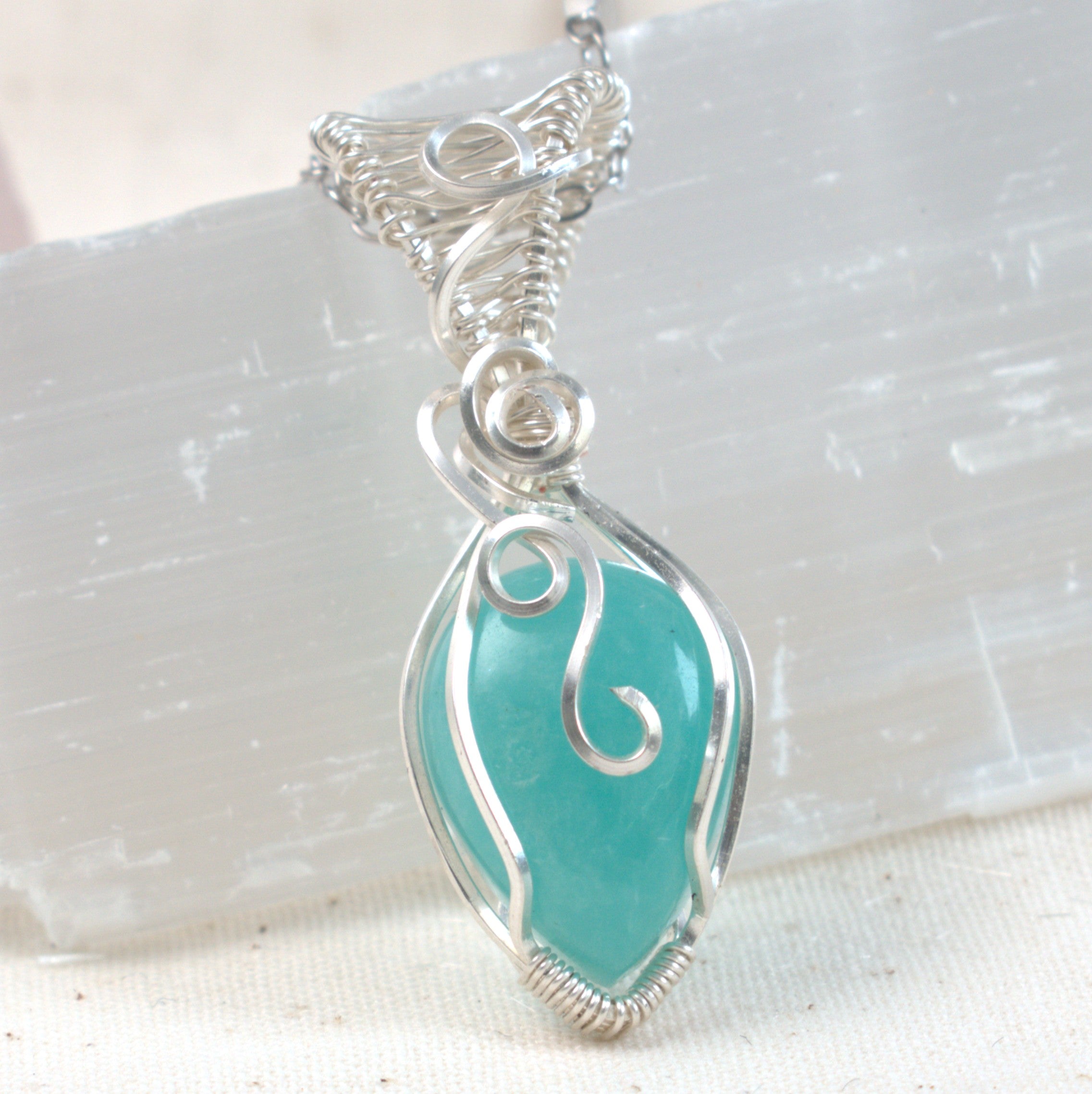 Sea Glass – Amazonite Keepsake Pendant