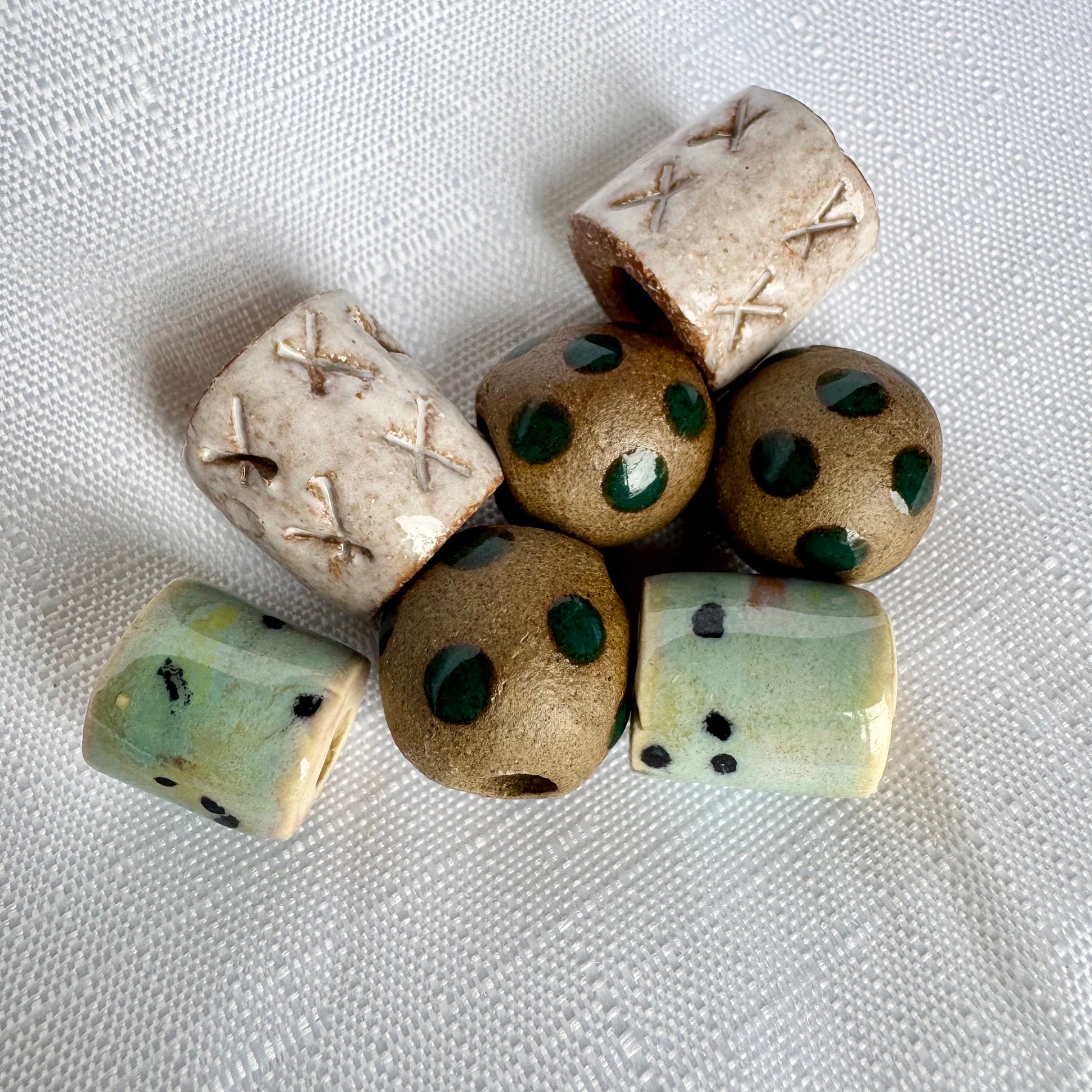 Hand made clay beads