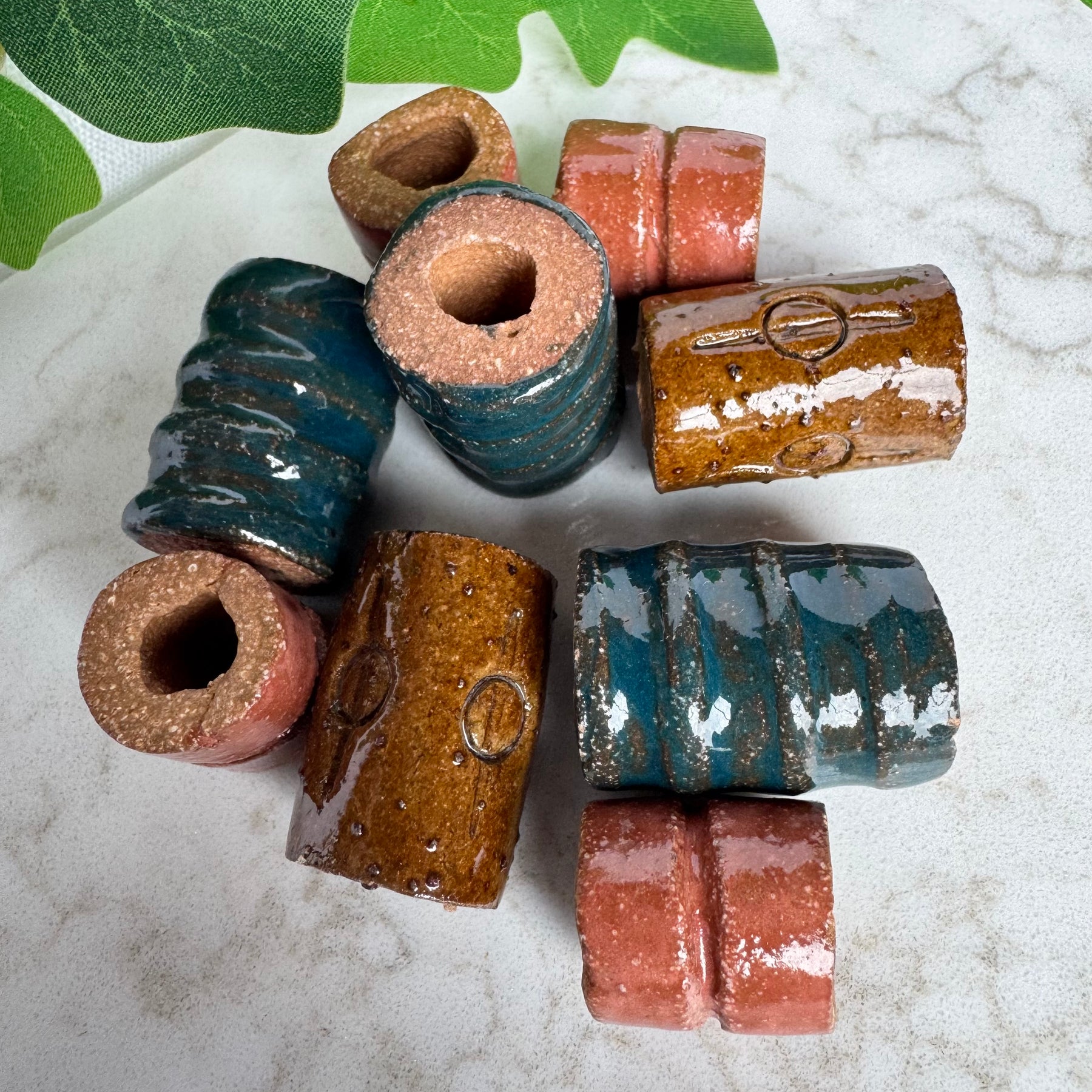 Hand made clay beads