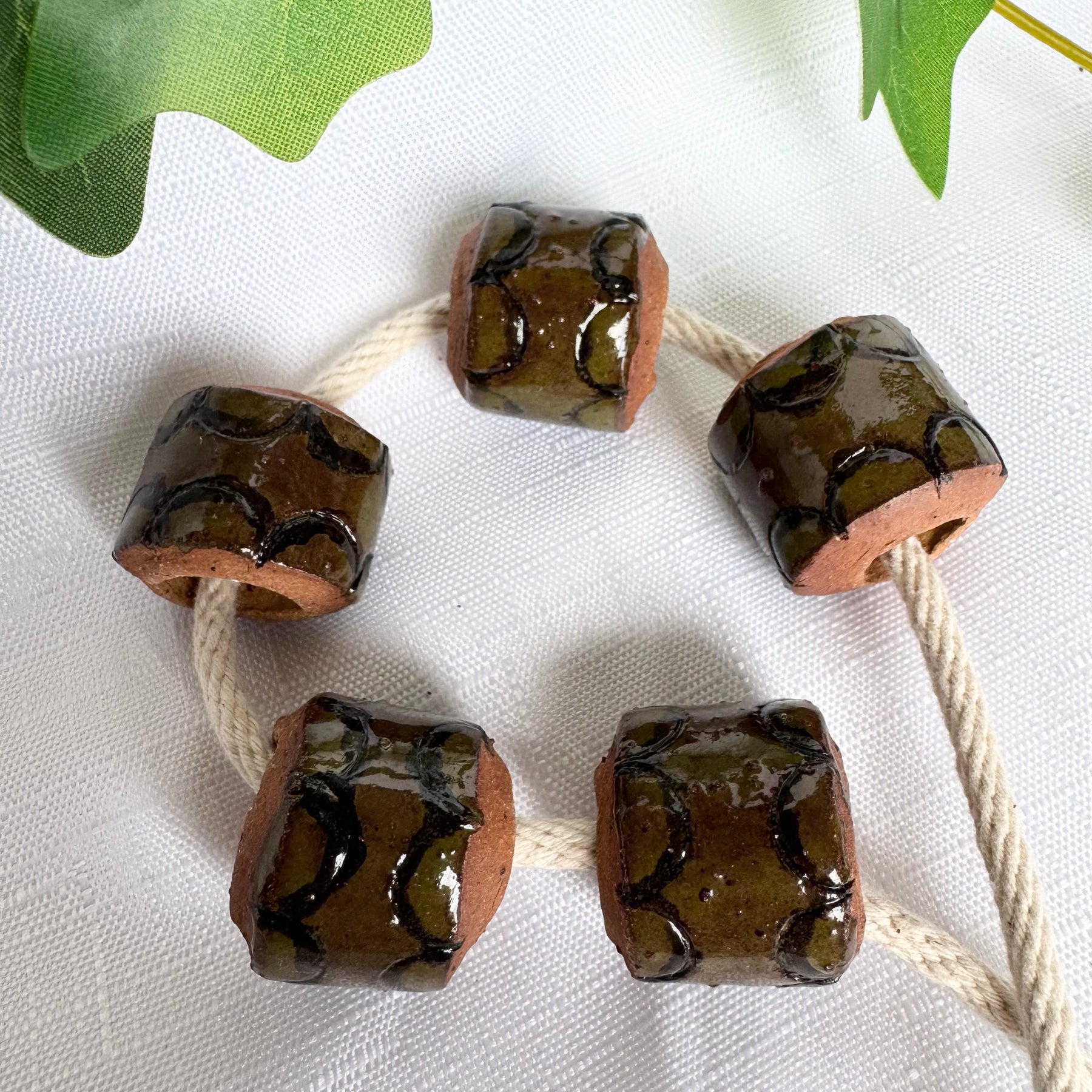 Hand made clay beads