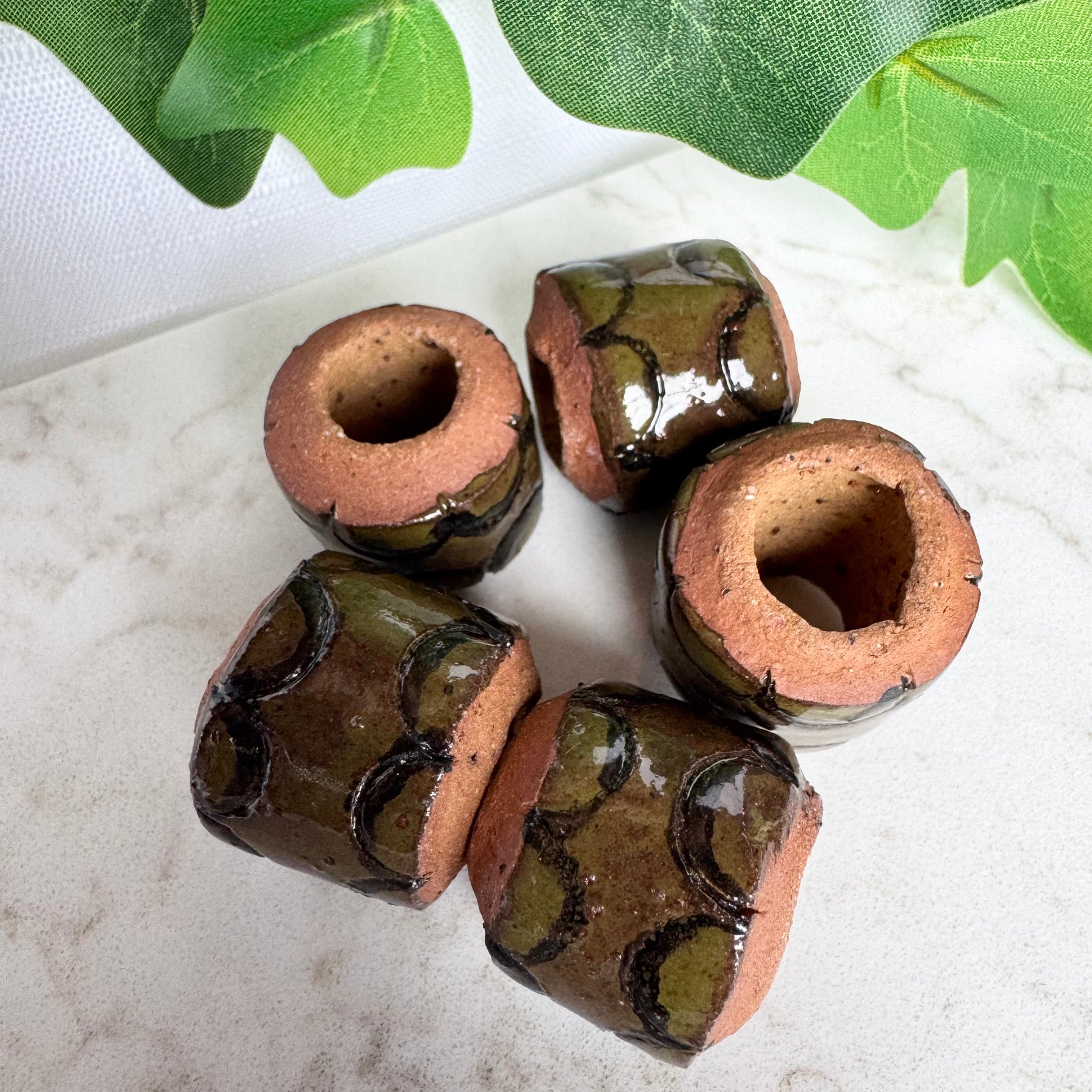 Hand made clay beads