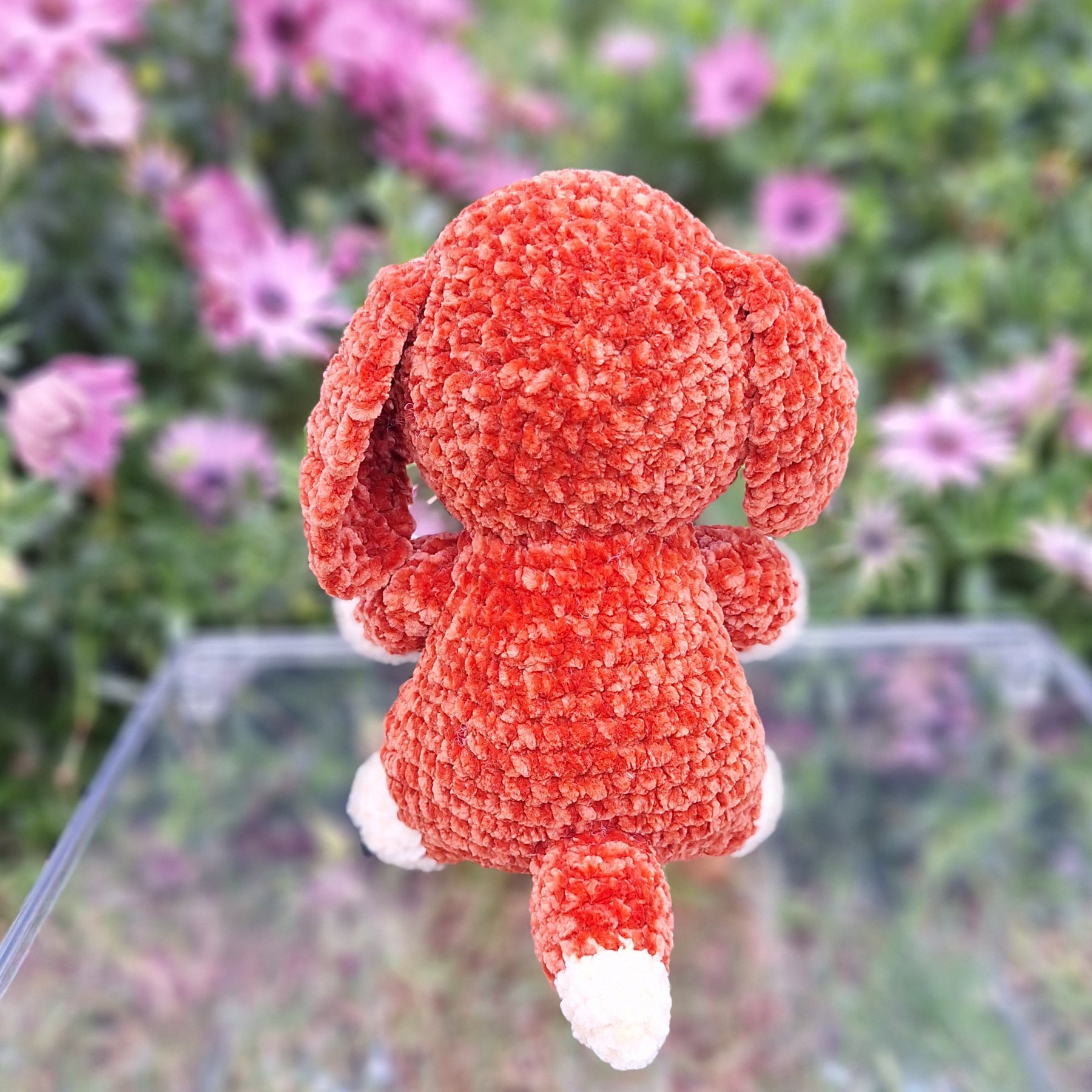 Crocheted Velvet Toy Dog – Soft & Cuddly Handmade Plush