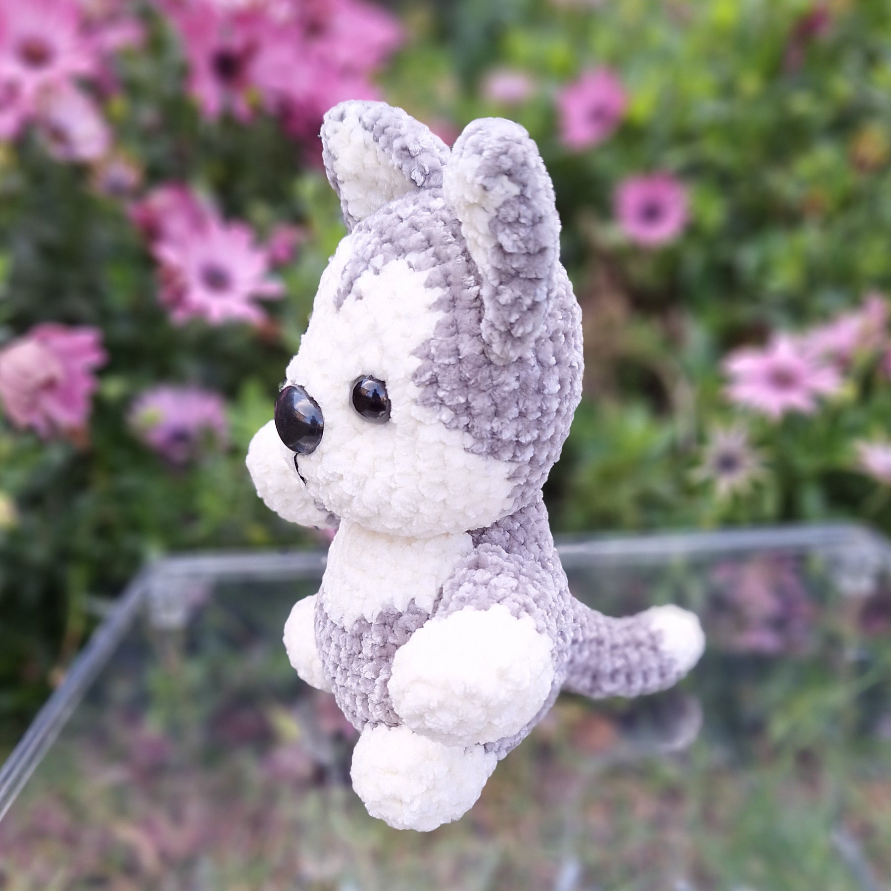Crocheted Velvet Toy Dog – Soft & Cuddly Handmade Plush