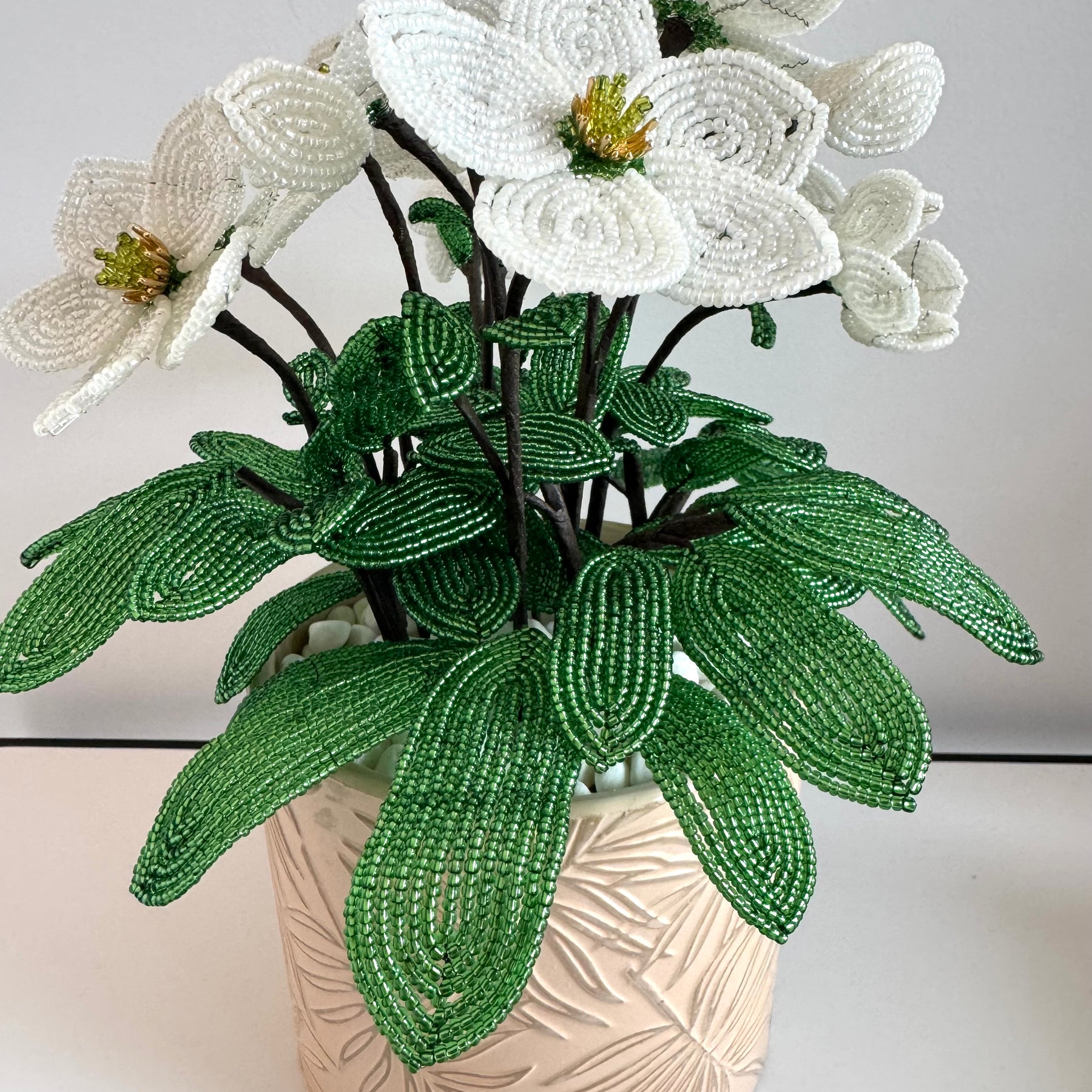 French-beaded Christmas Rose
