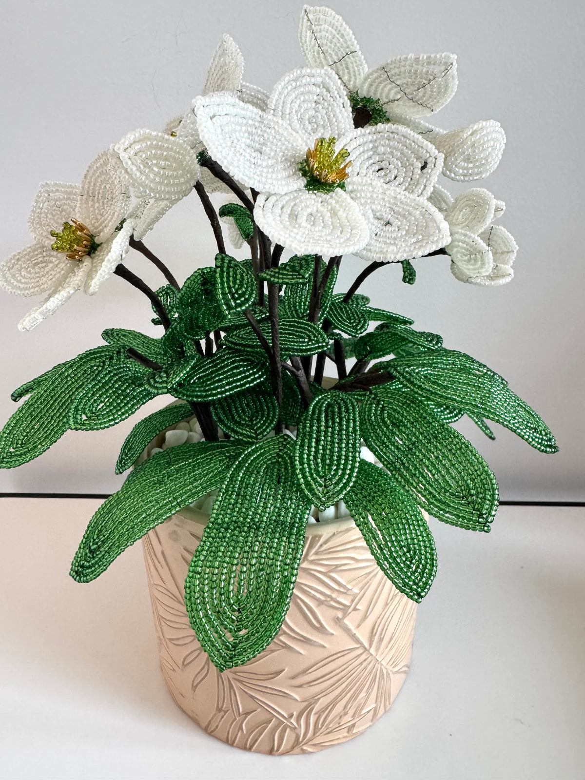 French-beaded Christmas Rose