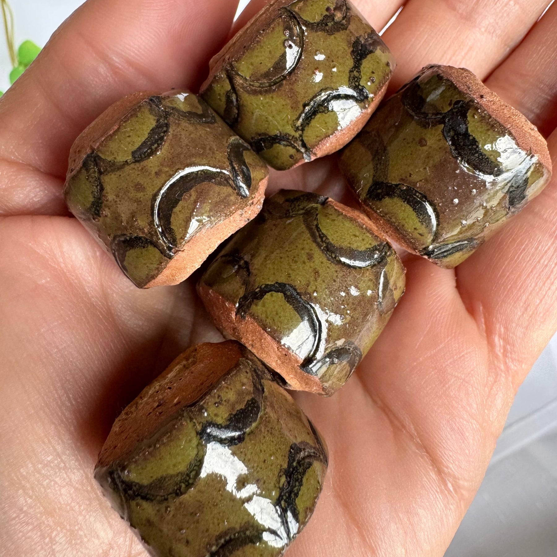 Hand made clay beads