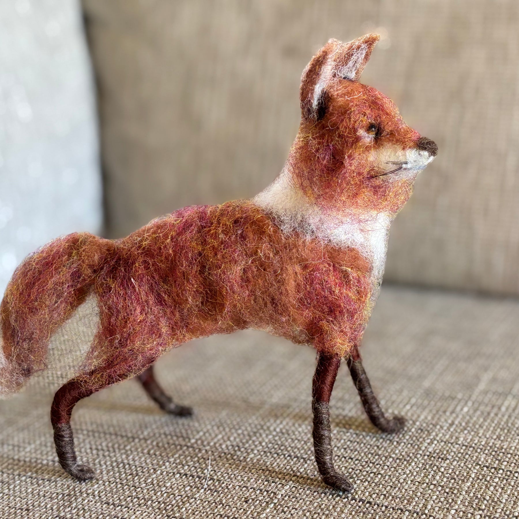 Needle felt Art Doll animal red fox