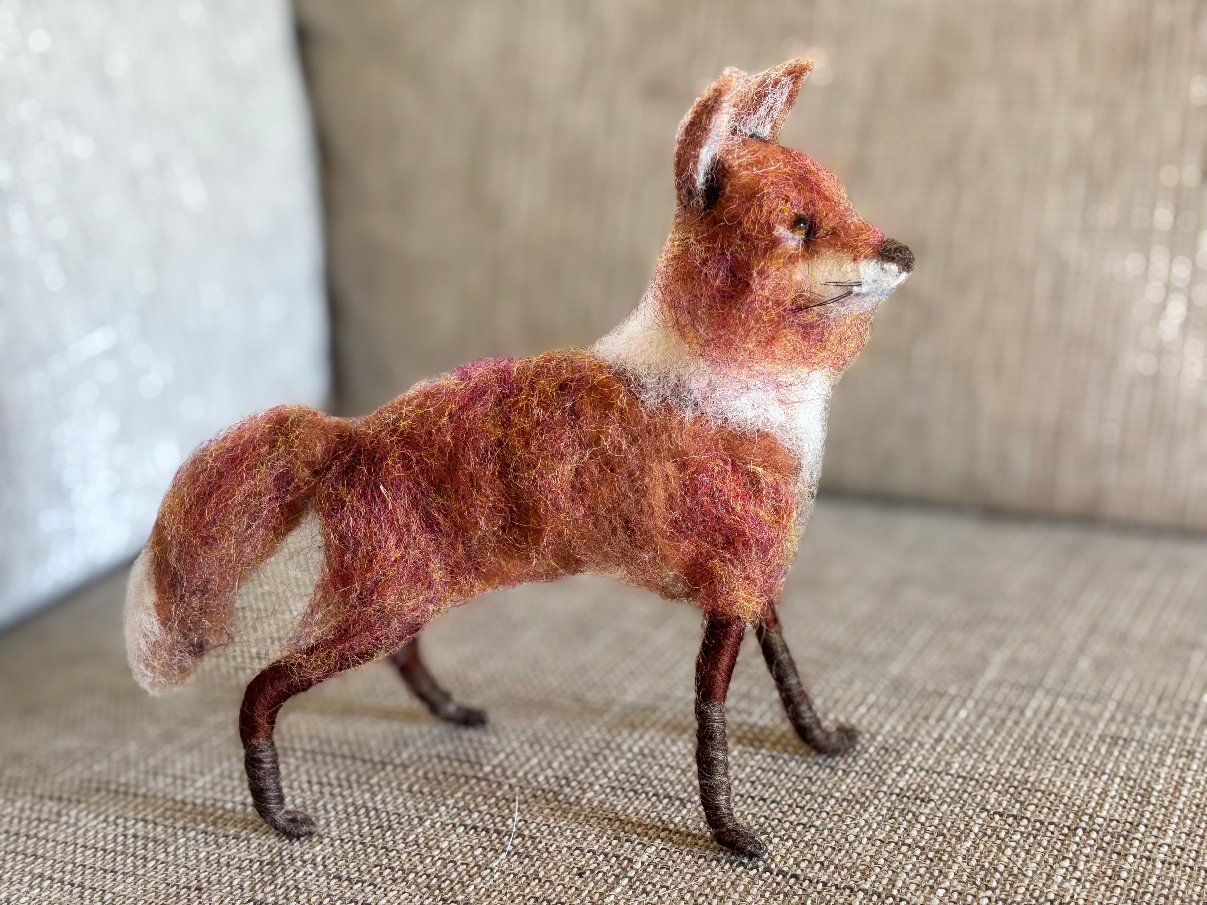 Needle felt Art Doll animal red fox