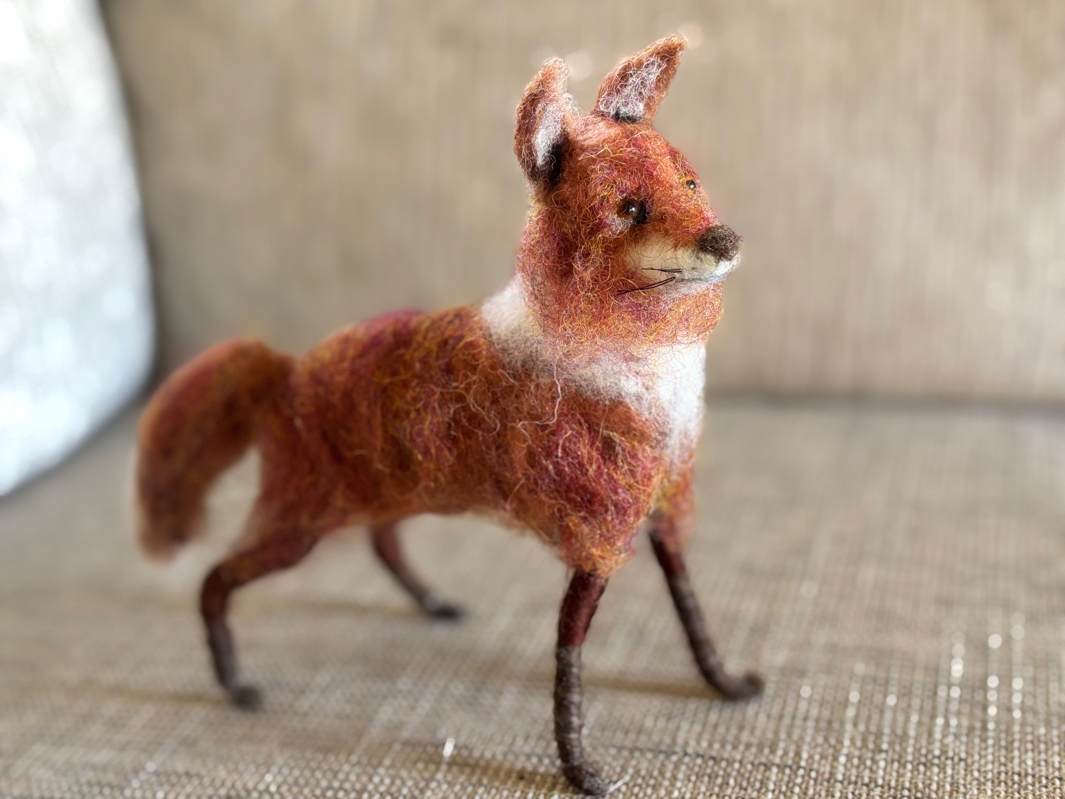 Needle felt Art Doll animal red fox