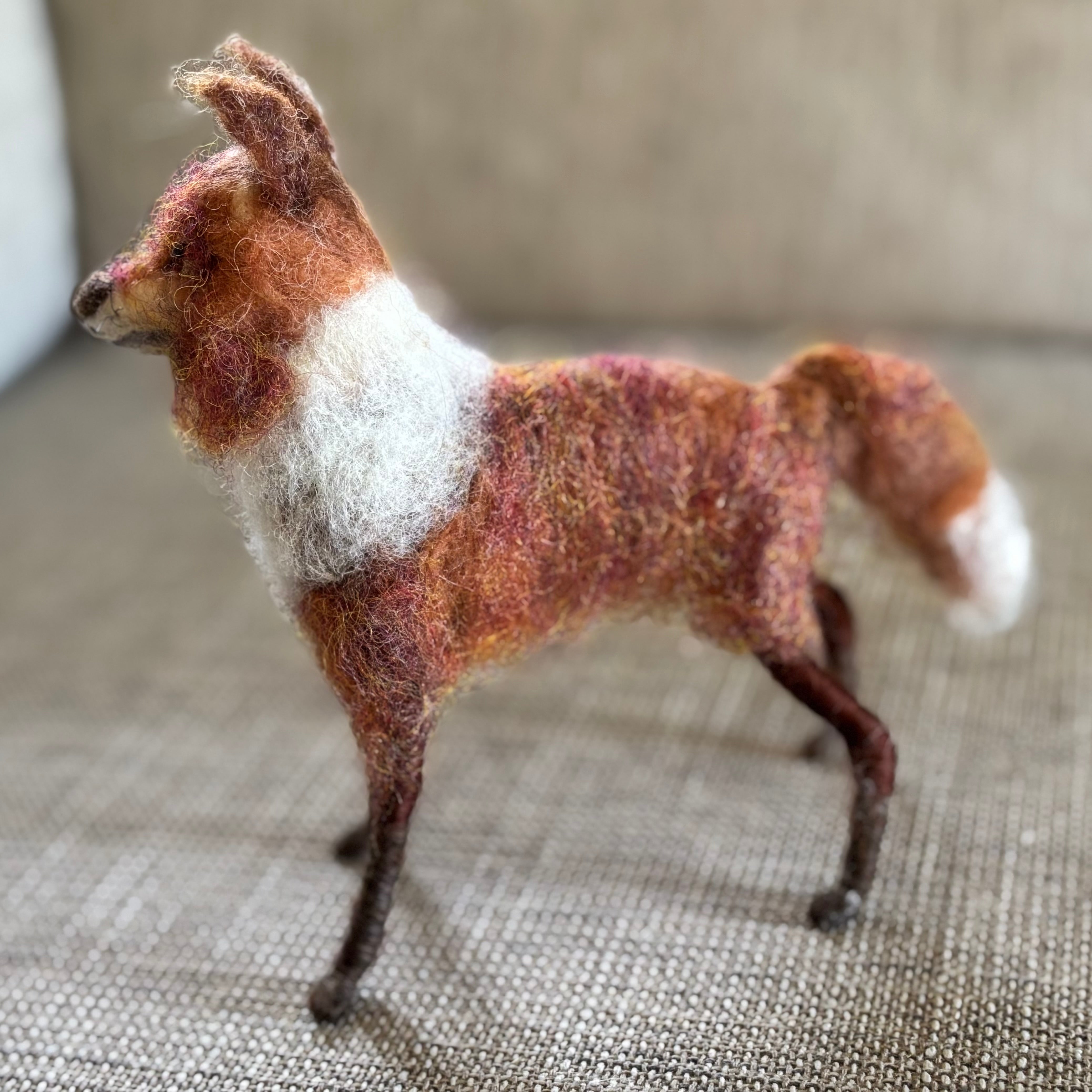 Needle felt Art Doll animal red fox