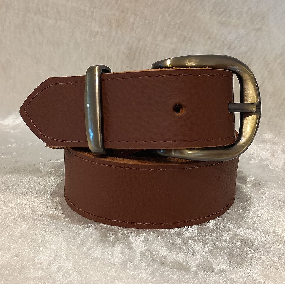 Brown Full Grain Cowhide Leather Belt, Australian Made, 33mm Wide