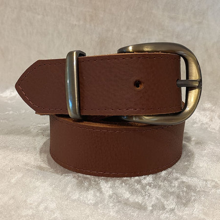 Brown Full Grain Cowhide Leather Belt, Australian Made, 33mm Wide