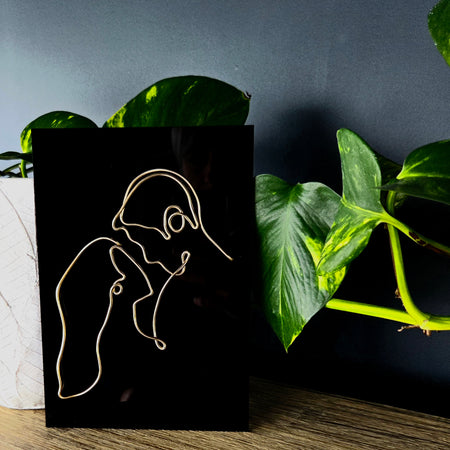 Wire Art Couple Faces Plaque | Abstract Two Faces Line Art | Custom Colour Wire Wall Art | Minimalist Love Portrait | Acrylic Plaque
