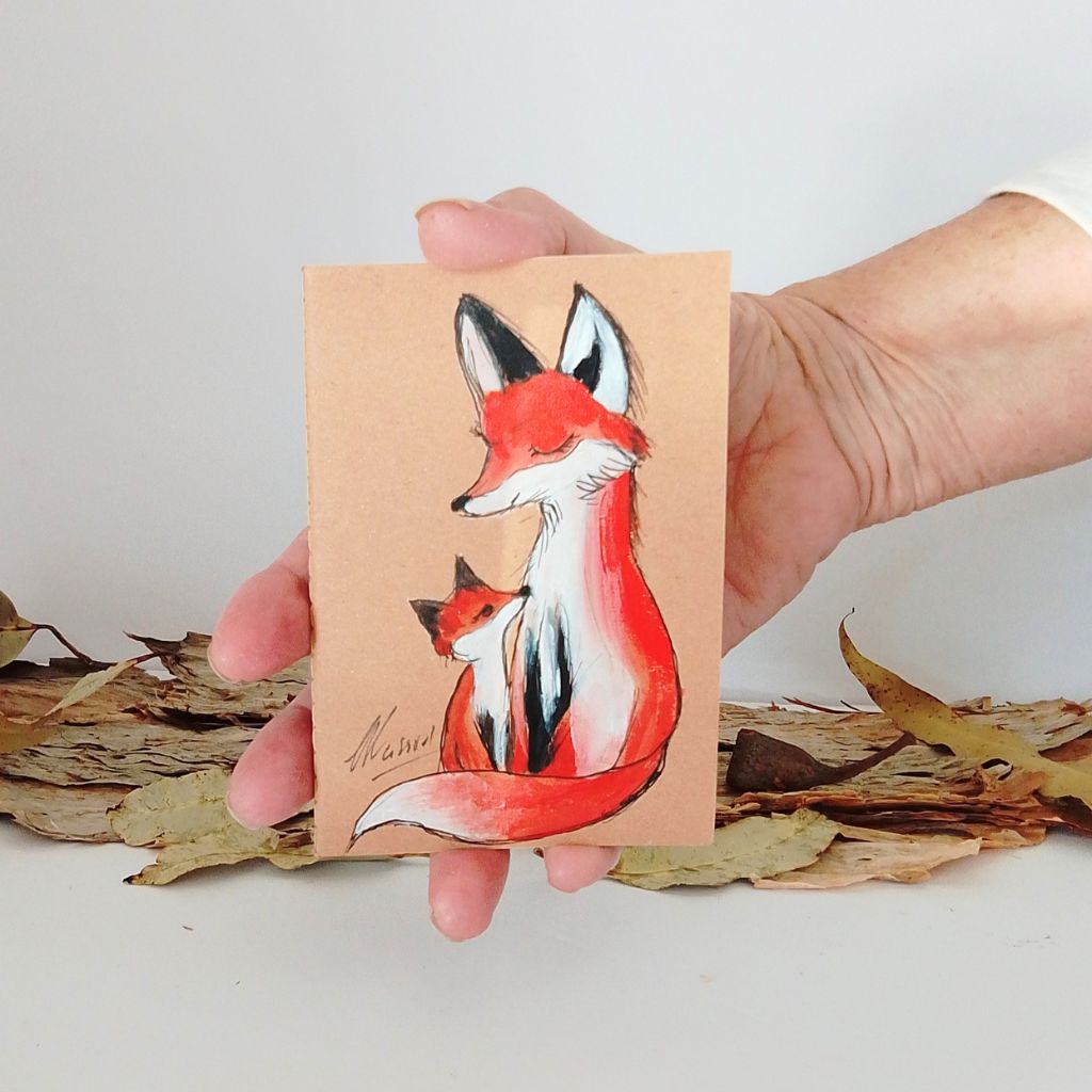 Fox Family Handpainted Pocket Notebooks - Lined