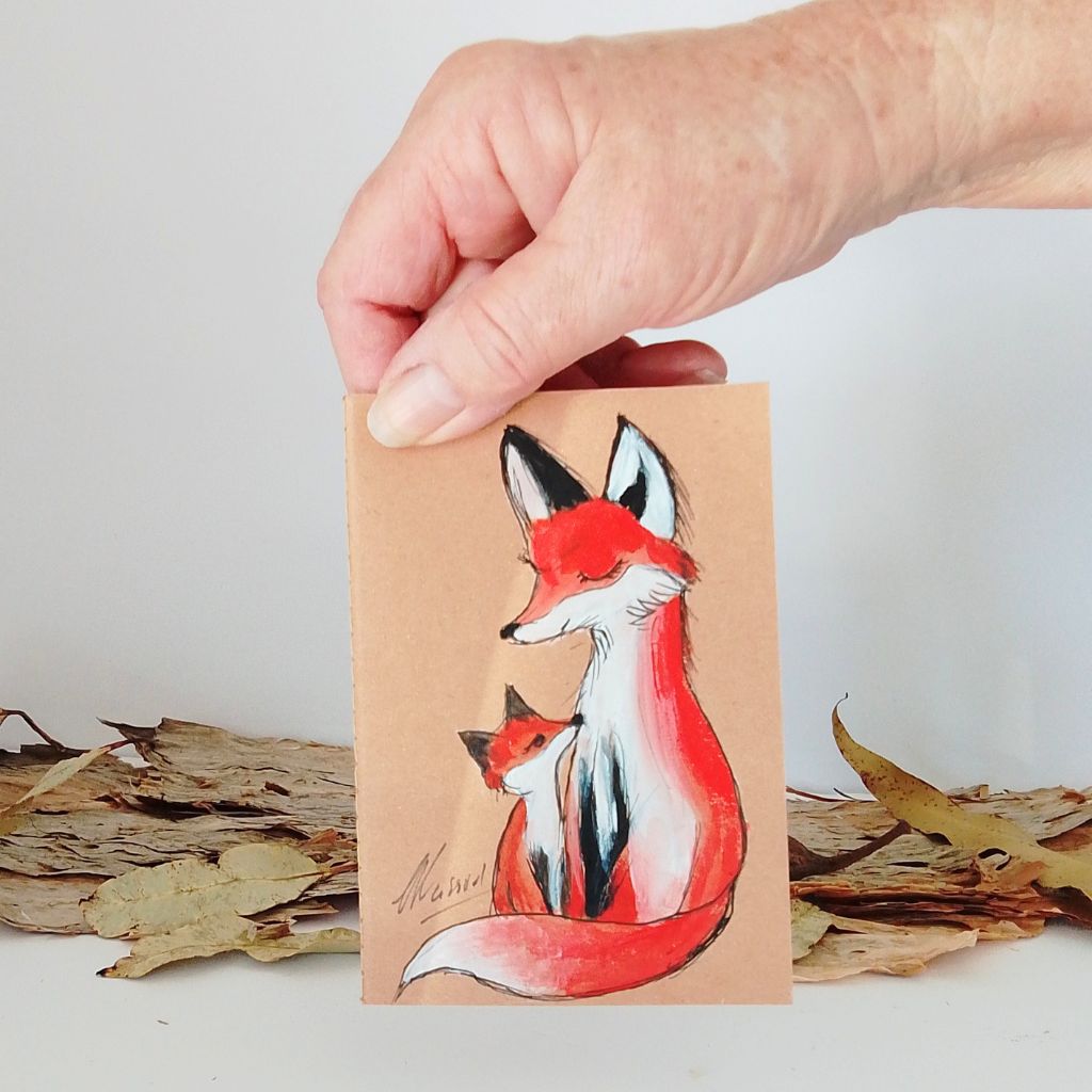 Fox Family Handpainted Pocket Notebooks - Lined