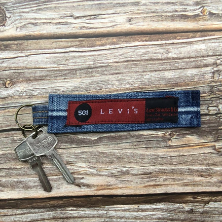 Upcycled Denim Key Fob - Various Styles-1