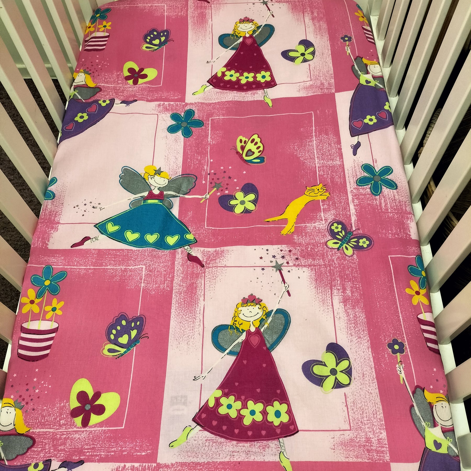 FITTED COT SHEETS - PINK FAIRY
