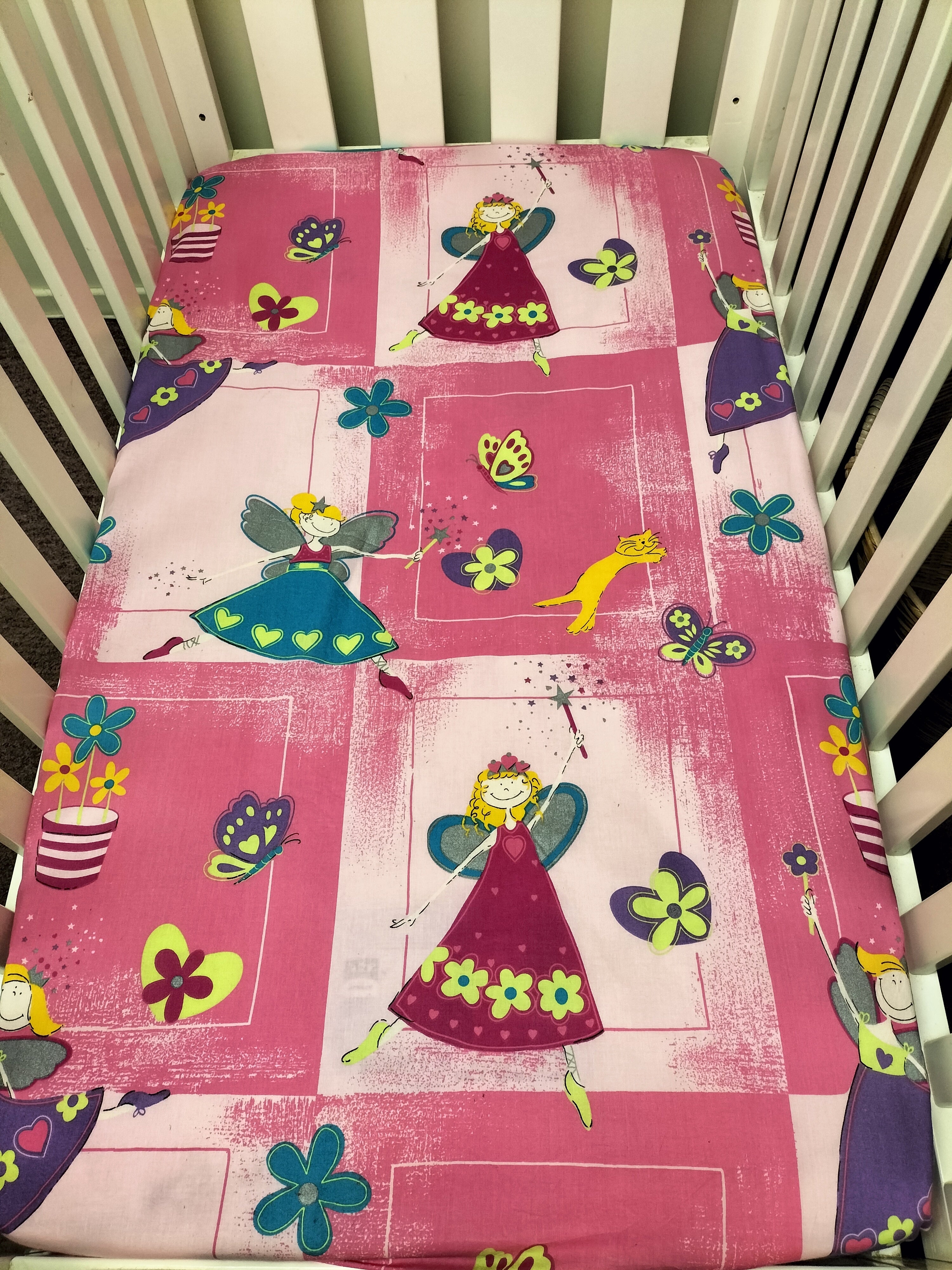 FITTED COT SHEETS - PINK FAIRY