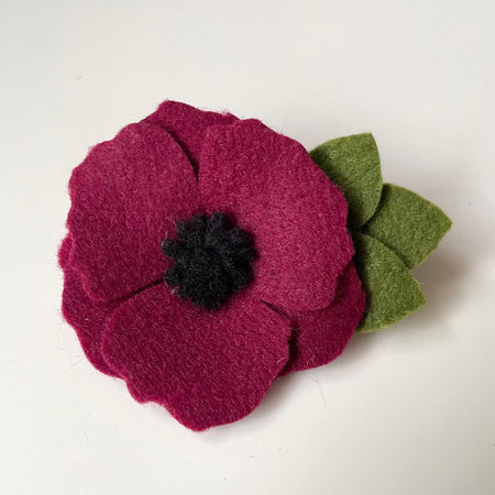 Red Poppy brooch or clip