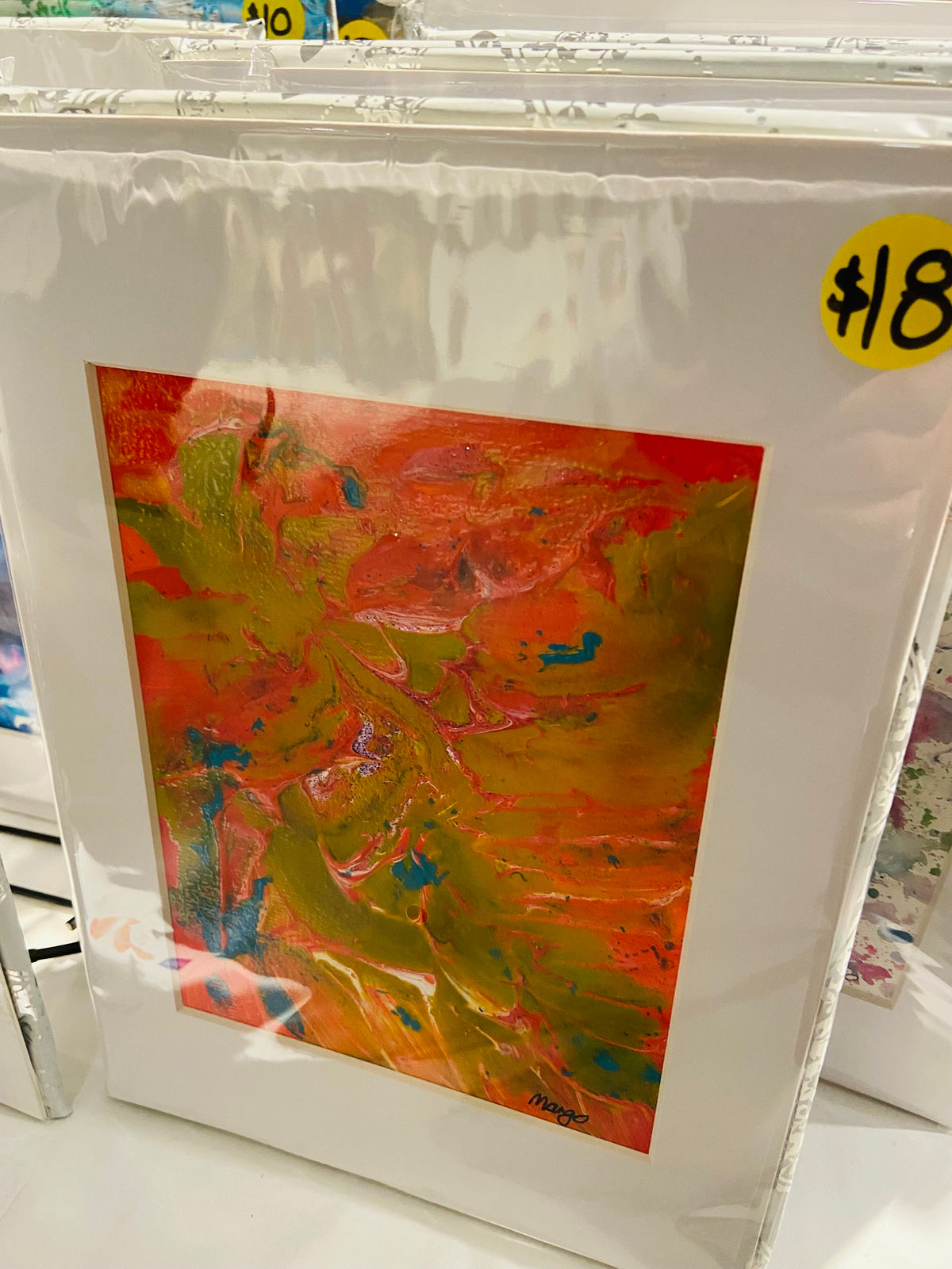 Pineapple Eclipse 2, A5 with white A4 frame picture mount, original painting
