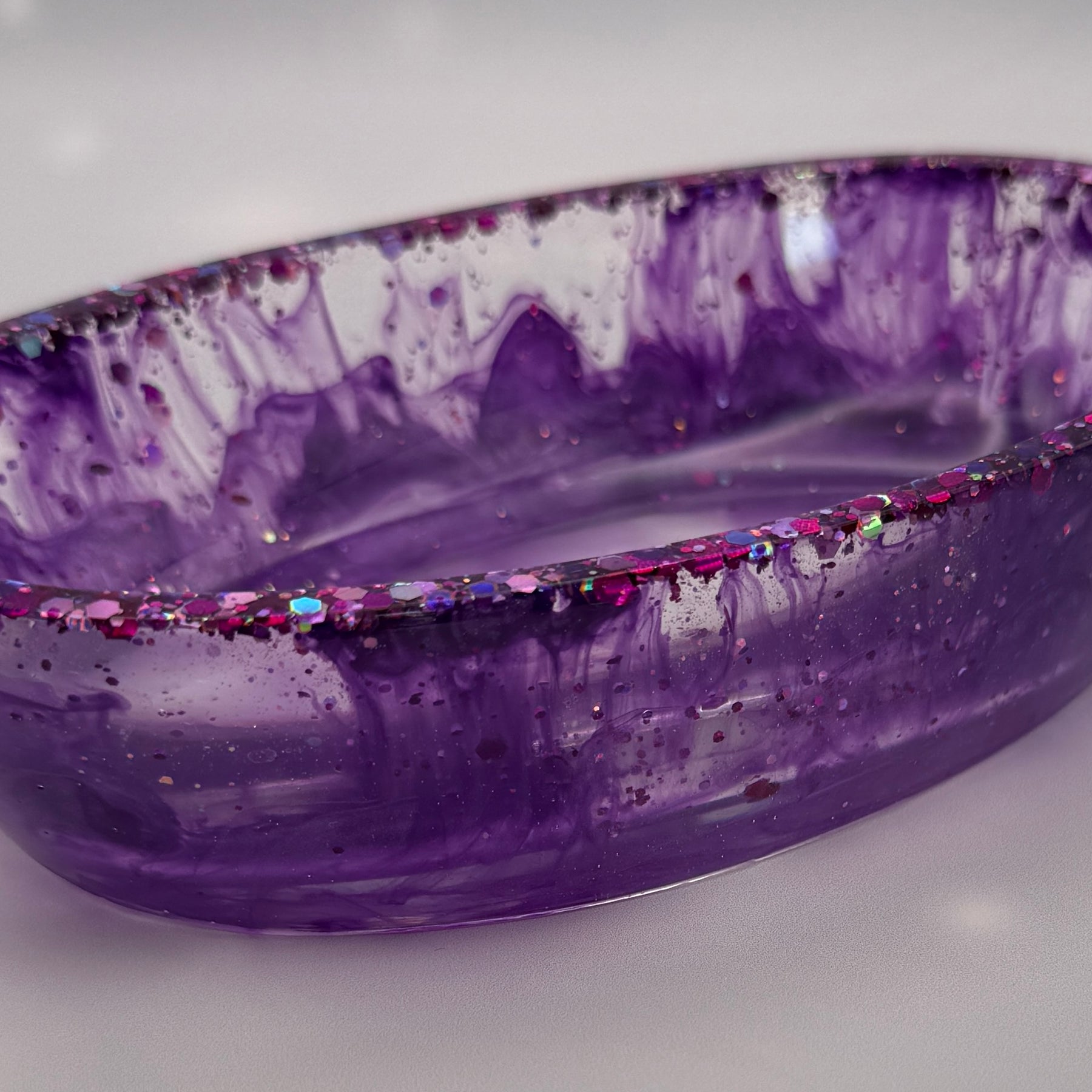 Handmade Oval Resin Bowl - Bold. Sparkly. Unique.