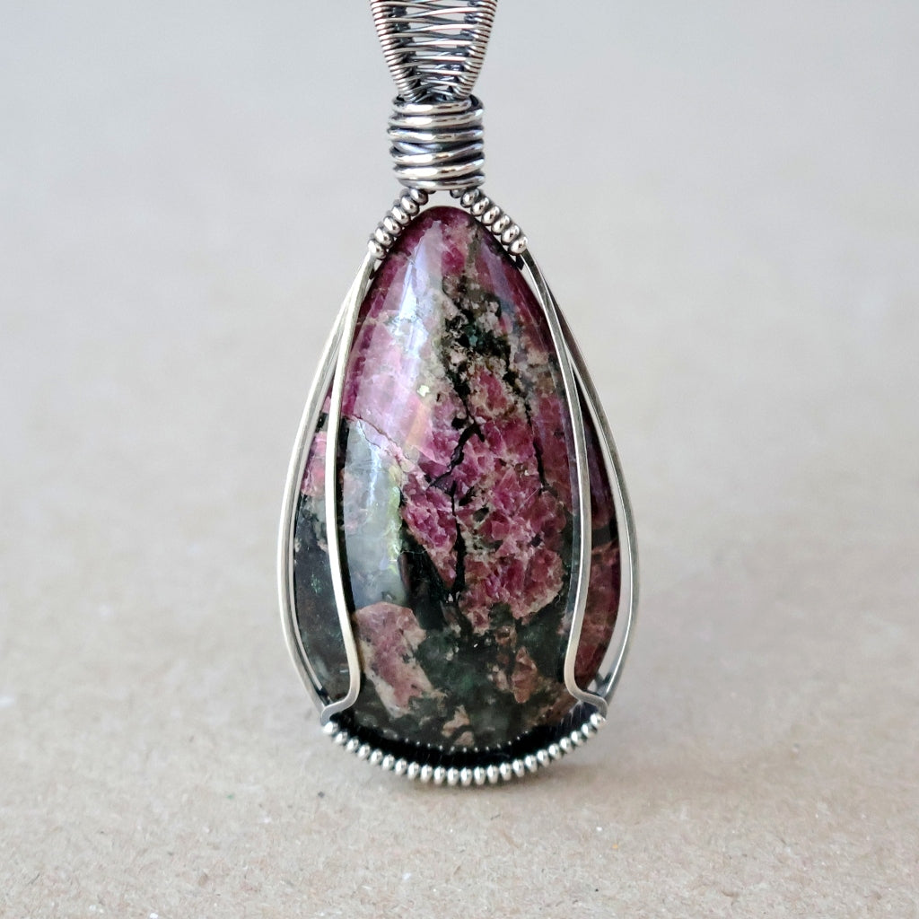 Handcrafted Eudialyte Pendant - Talisman of Finding Your Path