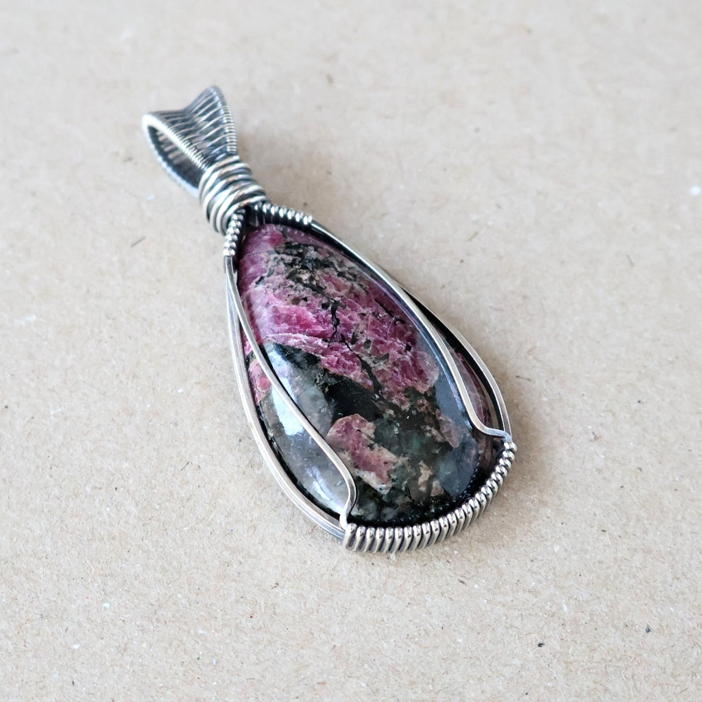 Handcrafted Eudialyte Pendant - Talisman of Finding Your Path