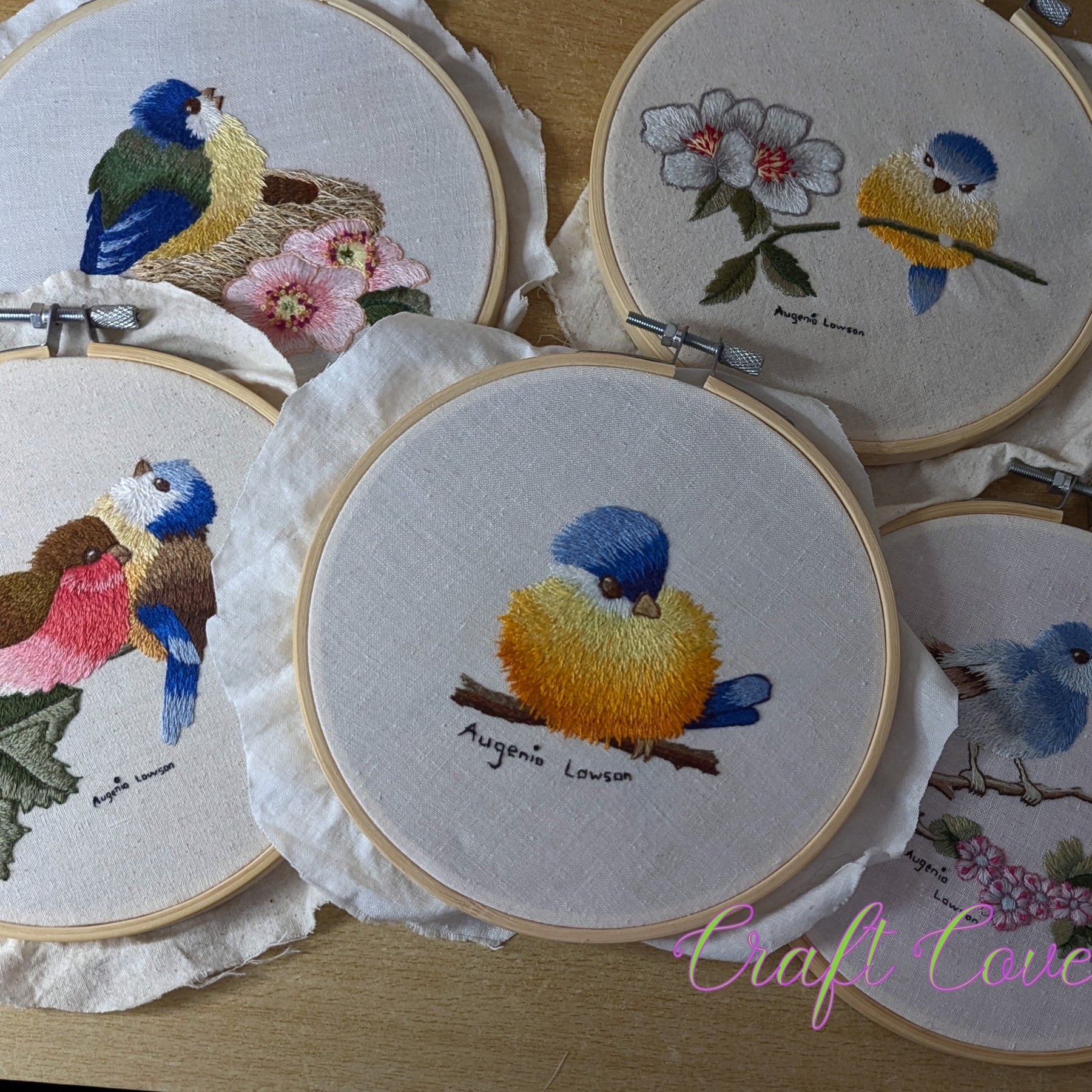 Thread Painted Bird – 6” Embroidery Hoop – Collectible Art