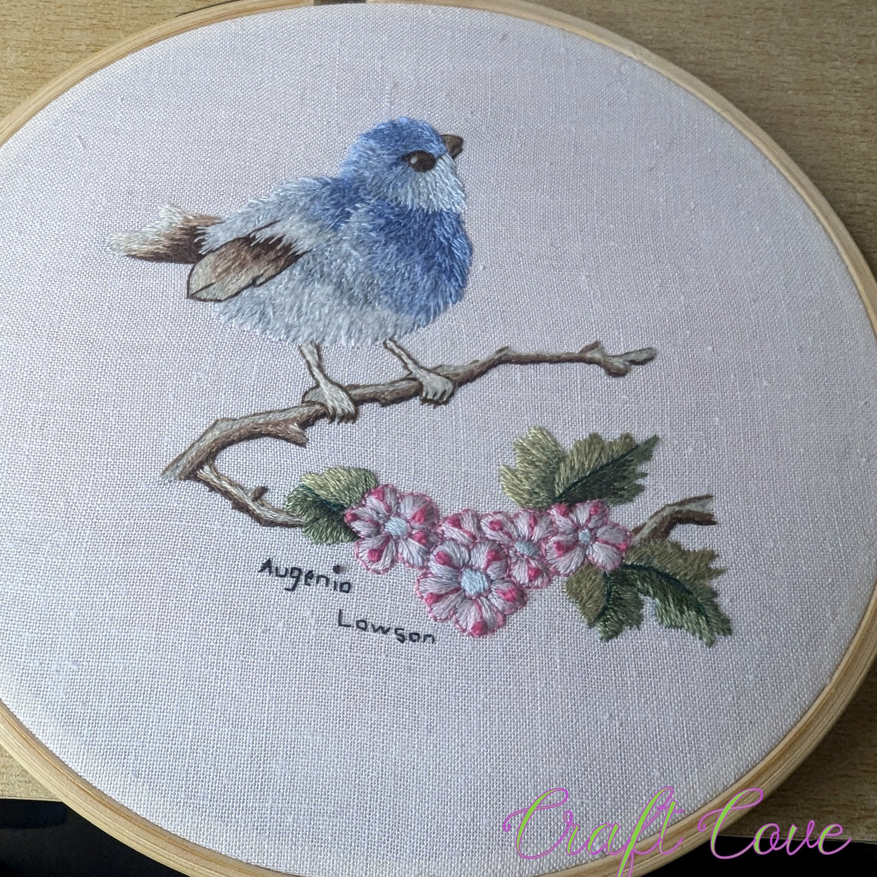 Thread Painted Bird – 6” Embroidery Hoop – Collectible Art