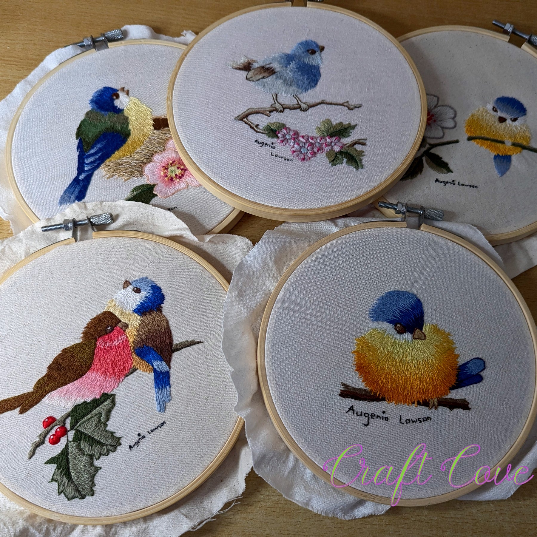 Thread Painted Bird – 6” Embroidery Hoop – Collectible Art