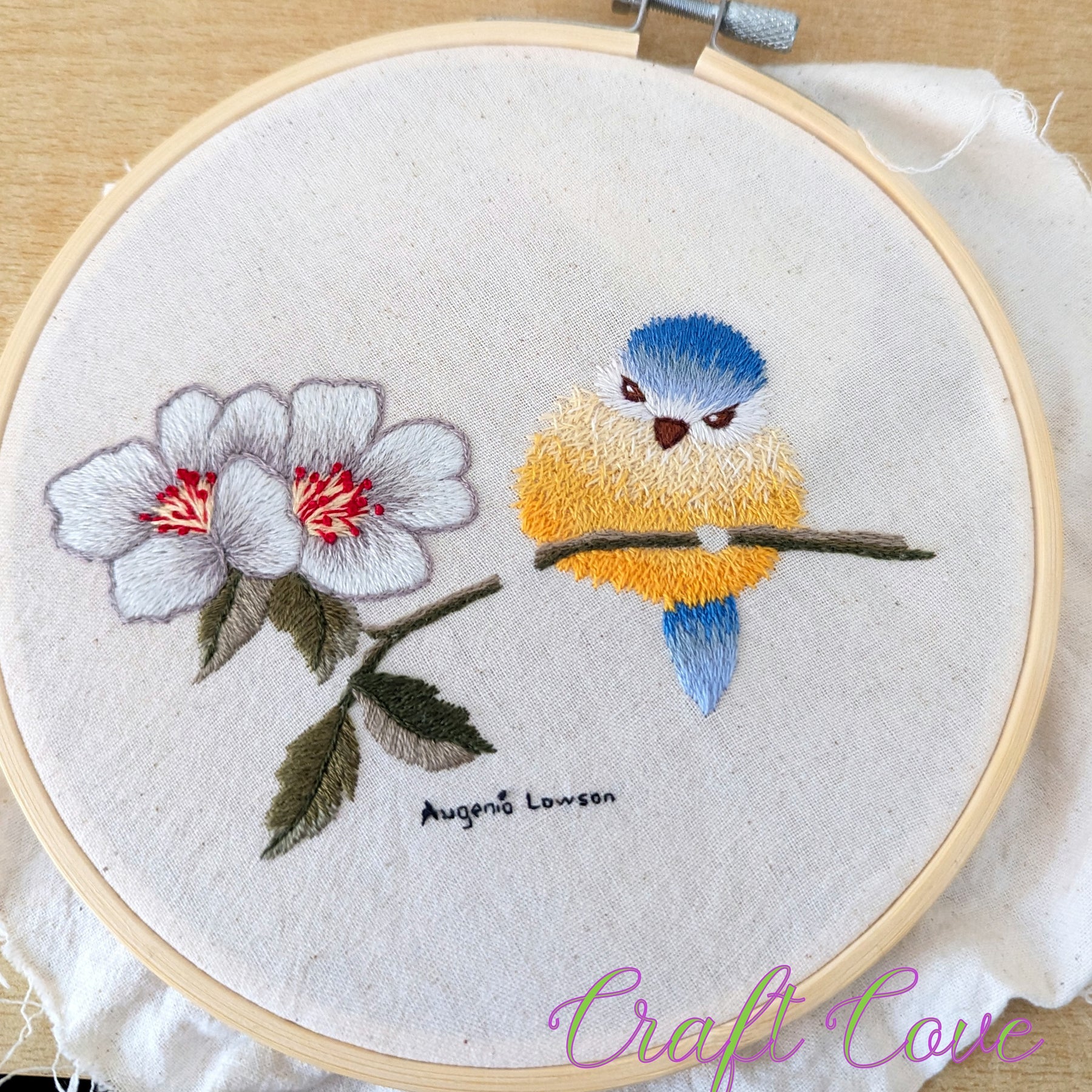 Thread Painted Bird – 6” Embroidery Hoop – Collectible Art
