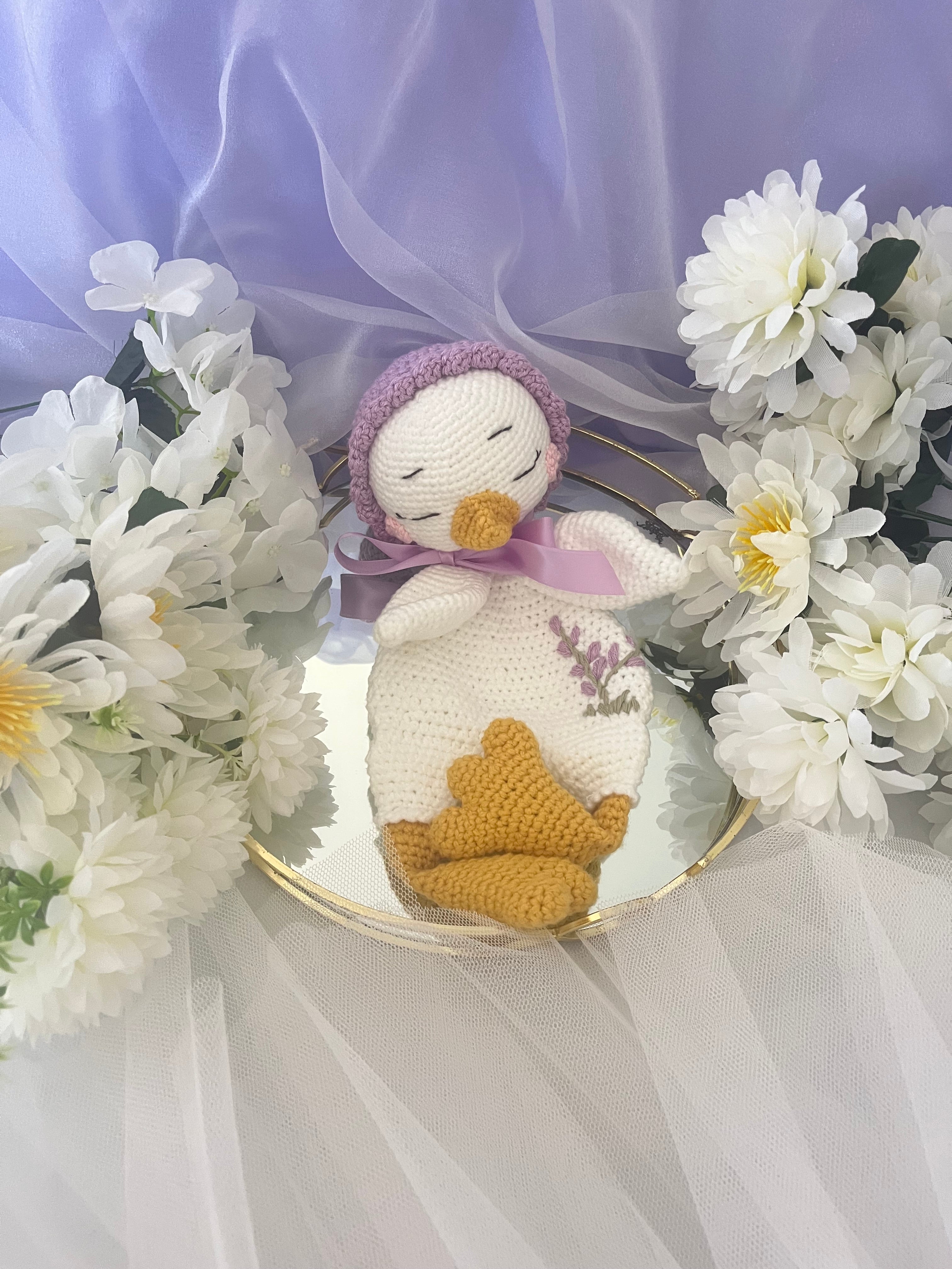 Crochet Snuggler Goose Lovey Blanket