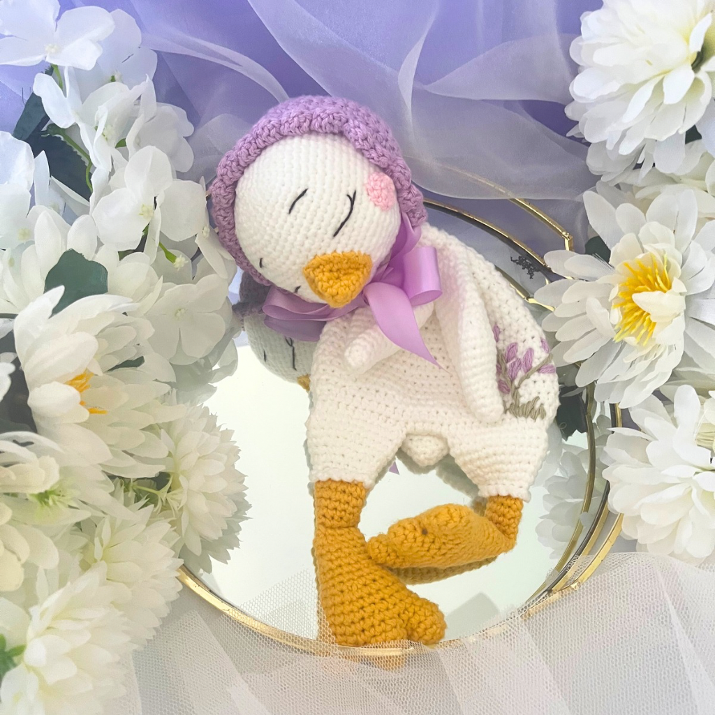 Crochet Snuggler Goose Lovey Blanket