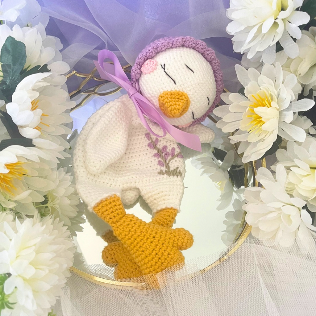 Crochet Snuggler Goose Lovey Blanket