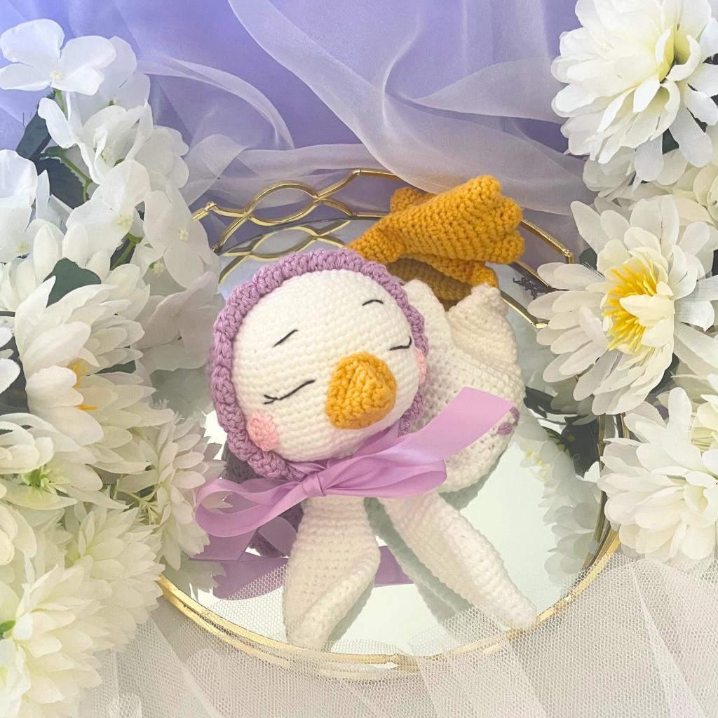 Crochet Snuggler Goose Lovey Blanket