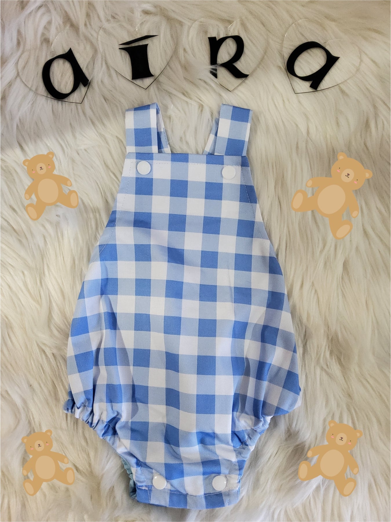 Boy Gingham Romper Size 0000